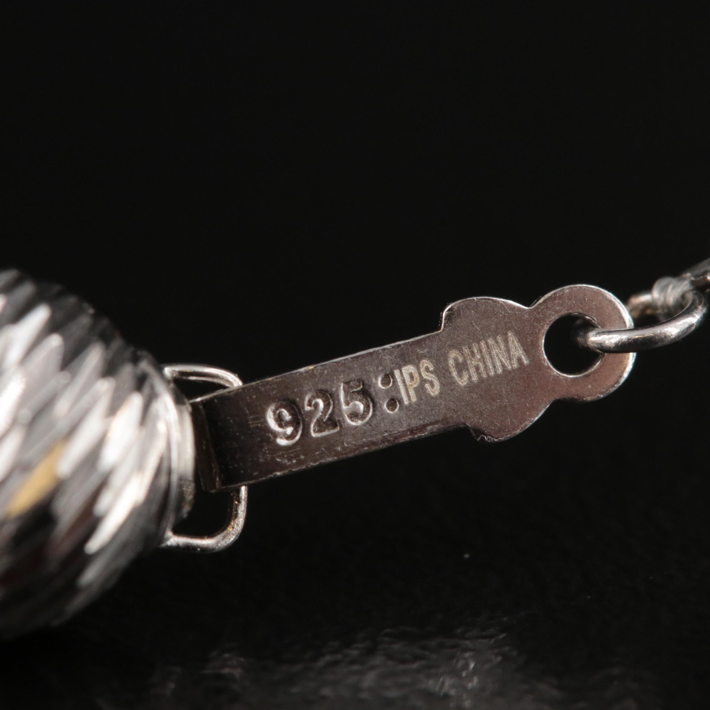 Sterling Pearl Necklace with Fluted Bead Spacers