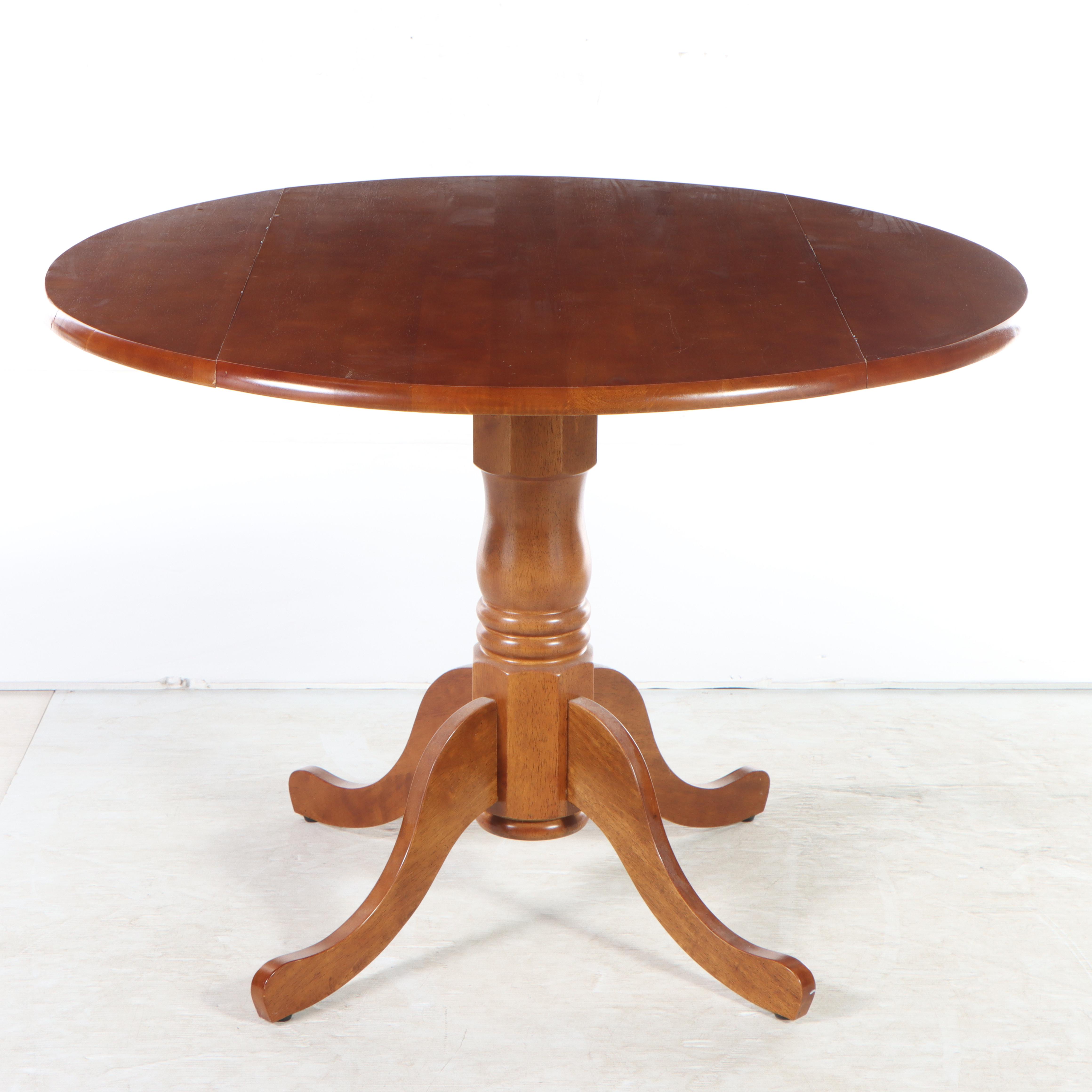 Early American Style Wooden Drop Leaf Table and Pair of Windsor Side Chairs