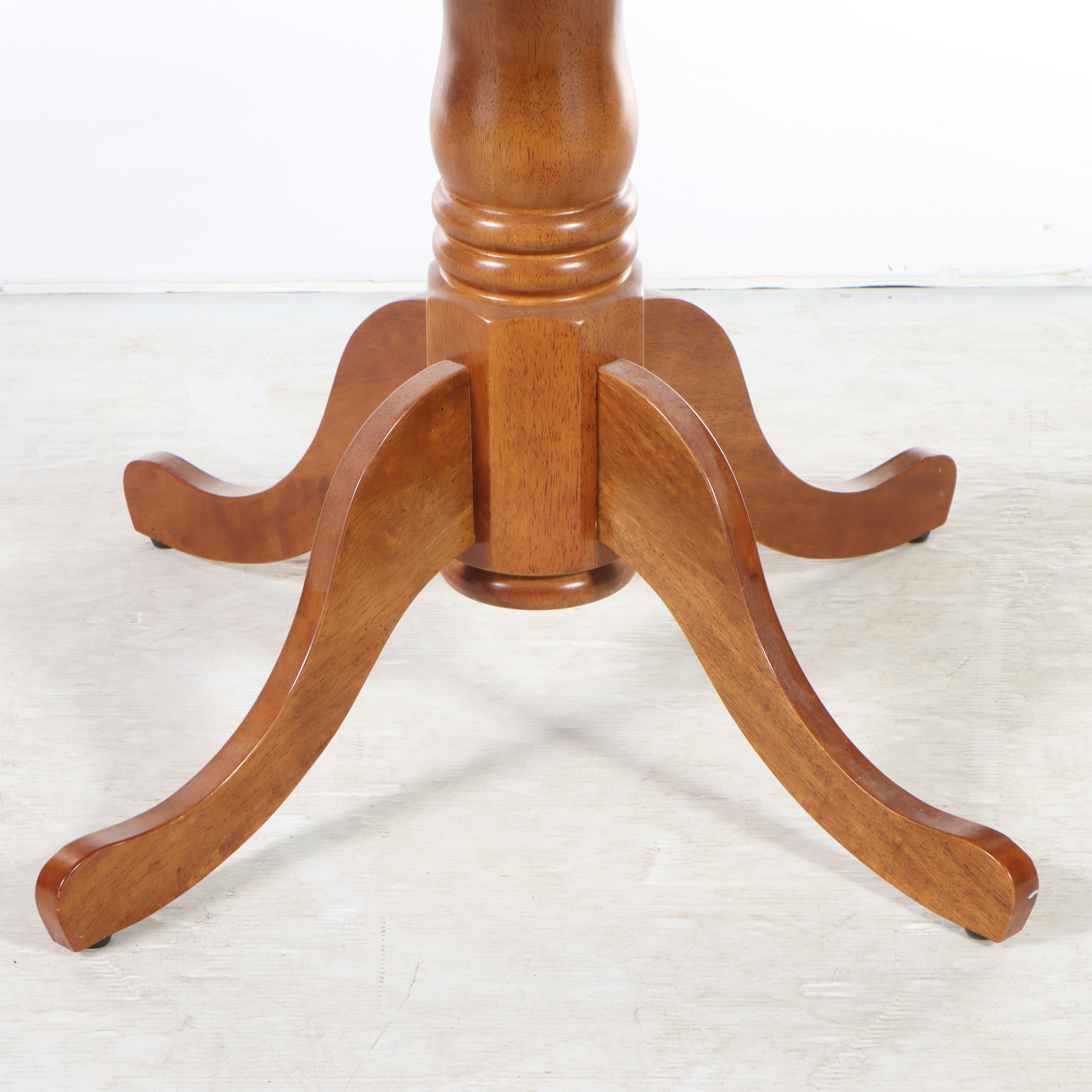 Early American Style Wooden Drop Leaf Table and Pair of Windsor Side Chairs