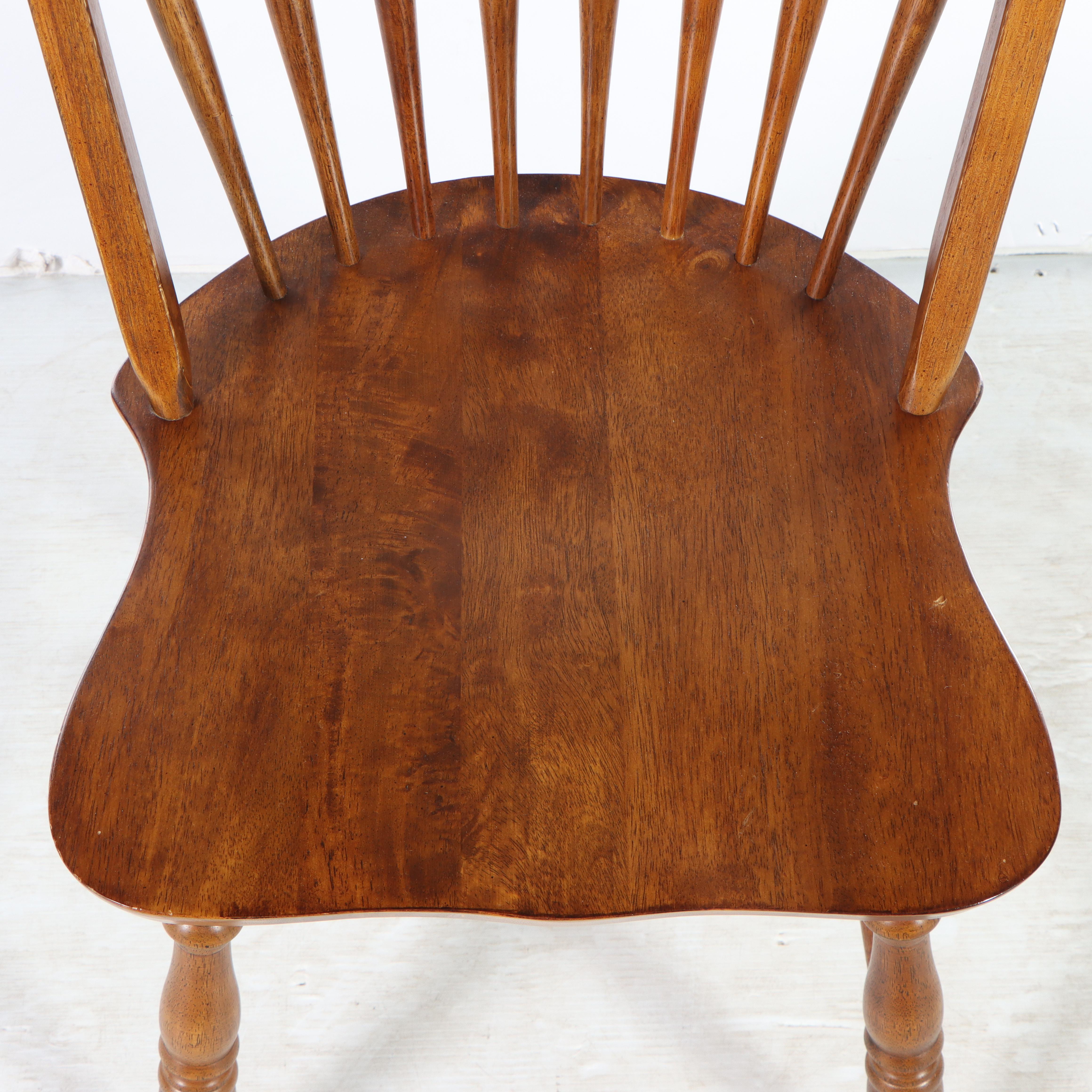 Early American Style Wooden Drop Leaf Table and Pair of Windsor Side Chairs