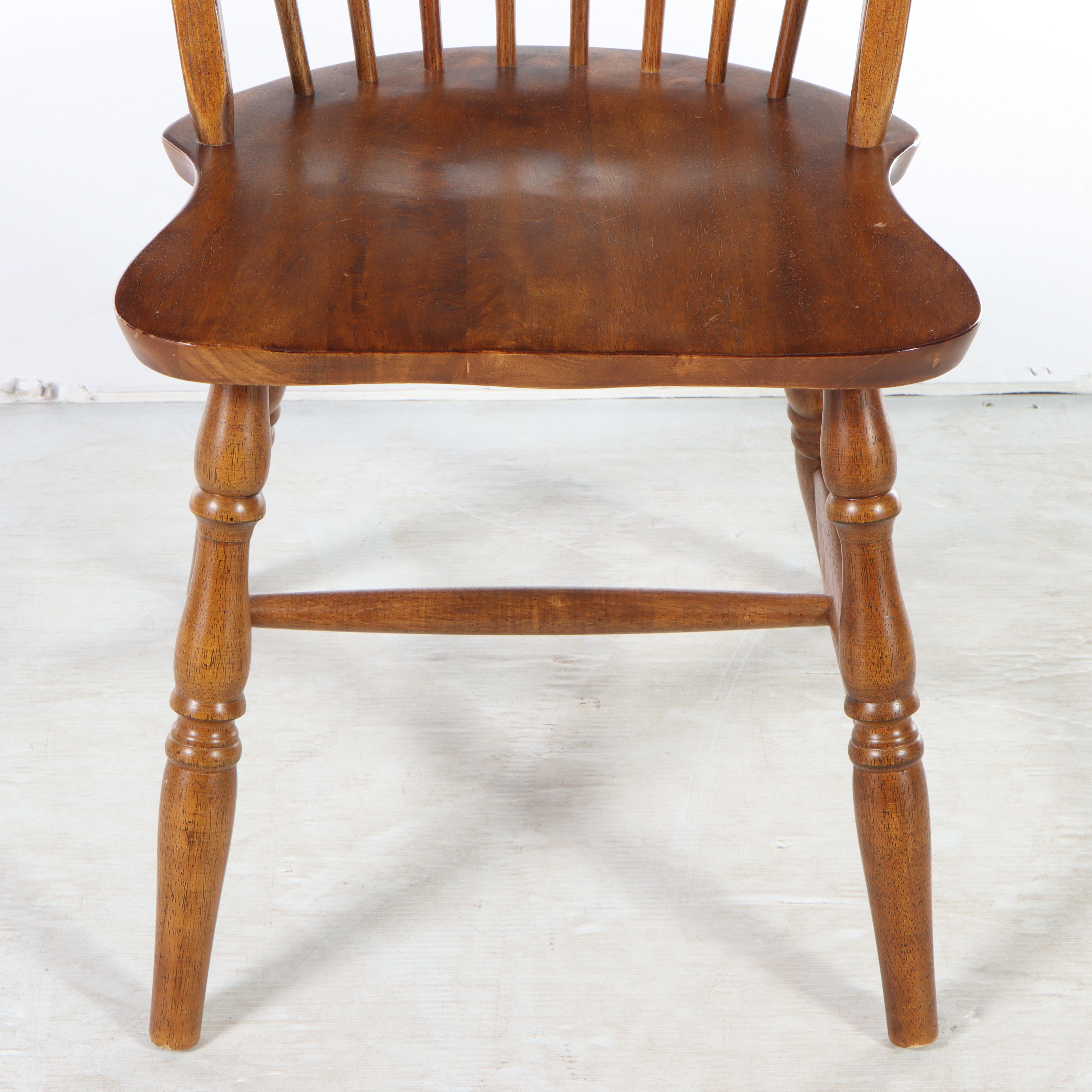 Early American Style Wooden Drop Leaf Table and Pair of Windsor Side Chairs