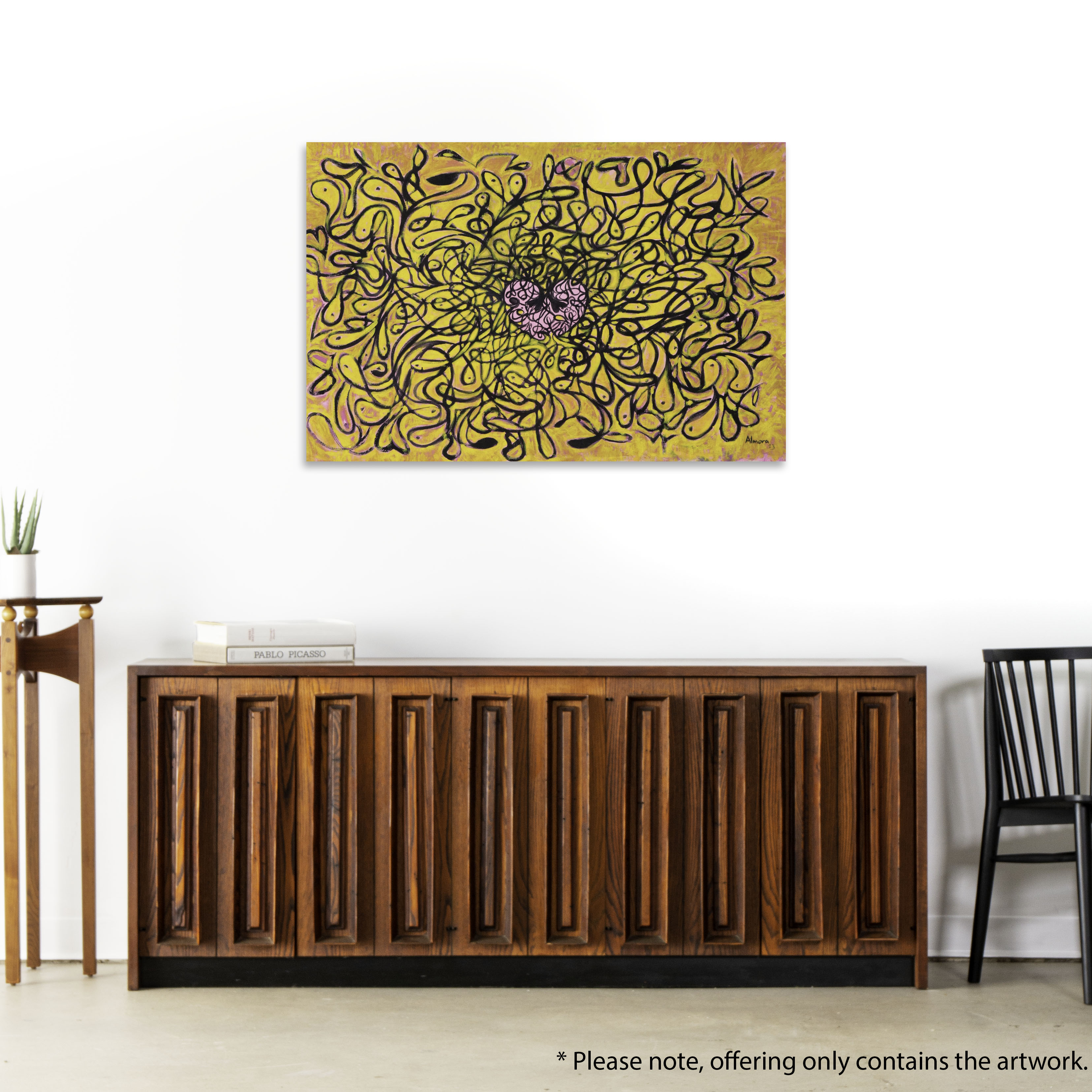 Osmel Almora Miró Non-objective Oil Painting of Heart, 2023