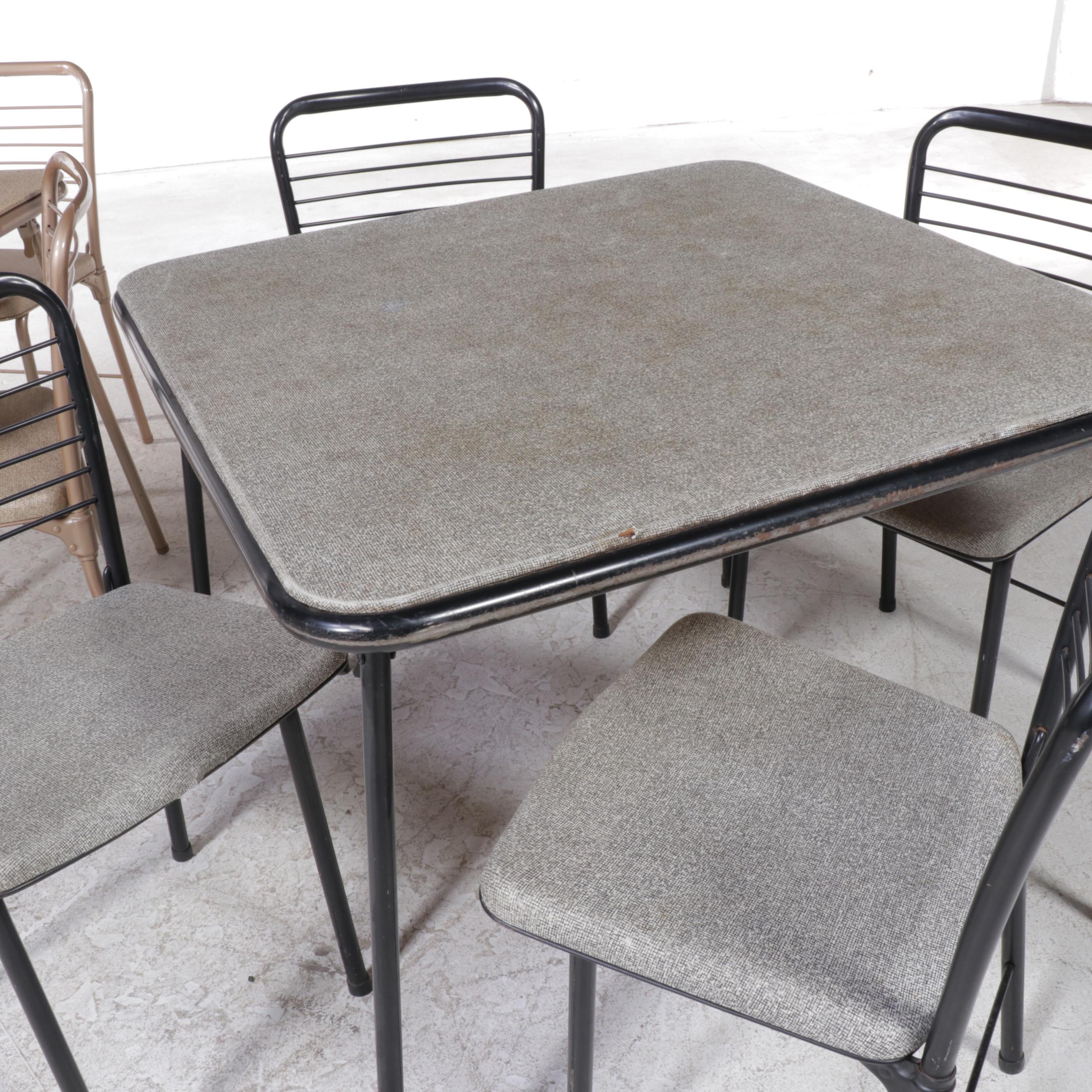 Two Sets of Cosco Fashionfold Folding Tables and Chairs, Mid to Late 20th C.