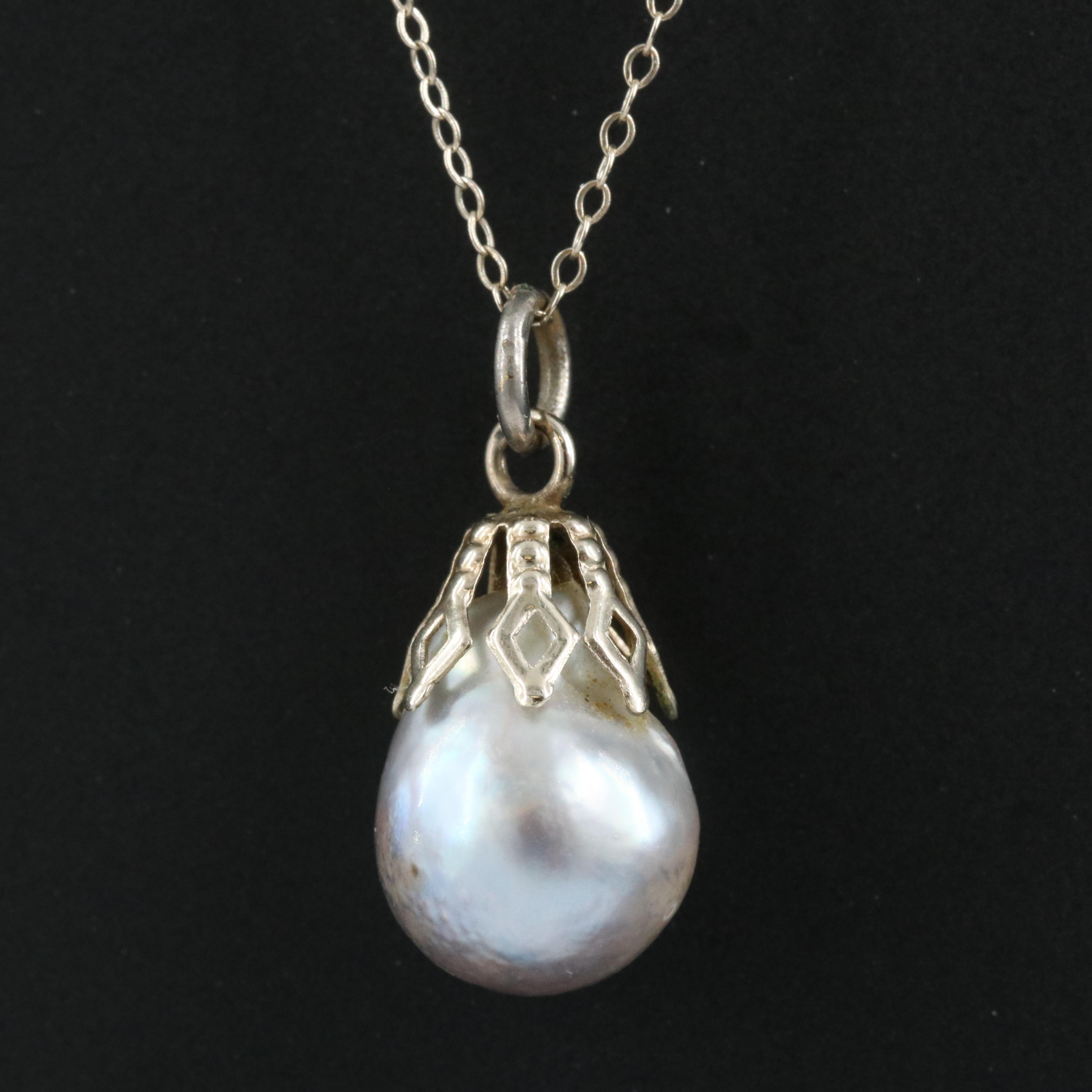 14K Pearl Pendant Necklace