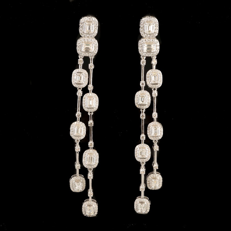 14K 7.78 CTW Diamond Waterfall Earrings