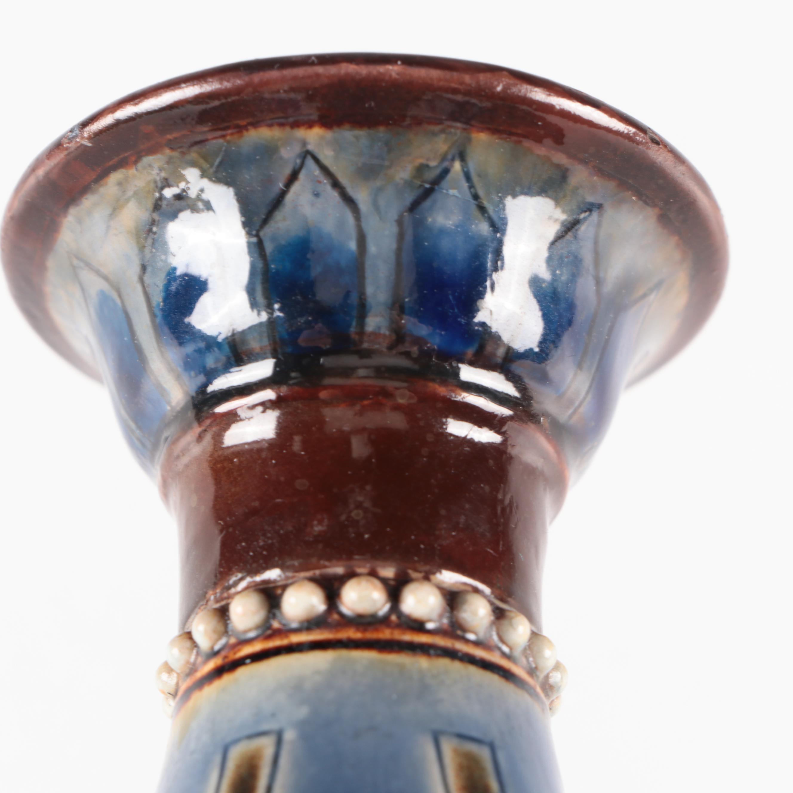 Eliza Simmance Doulton Lambeth English Aesthetic Movement Stoneware Vases