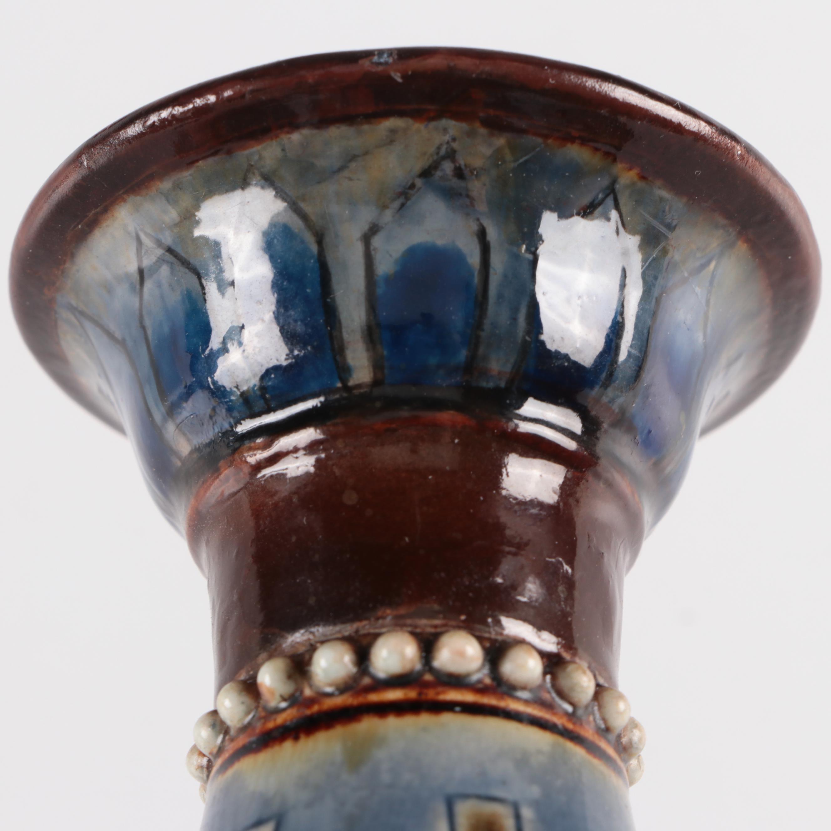 Eliza Simmance Doulton Lambeth English Aesthetic Movement Stoneware Vases