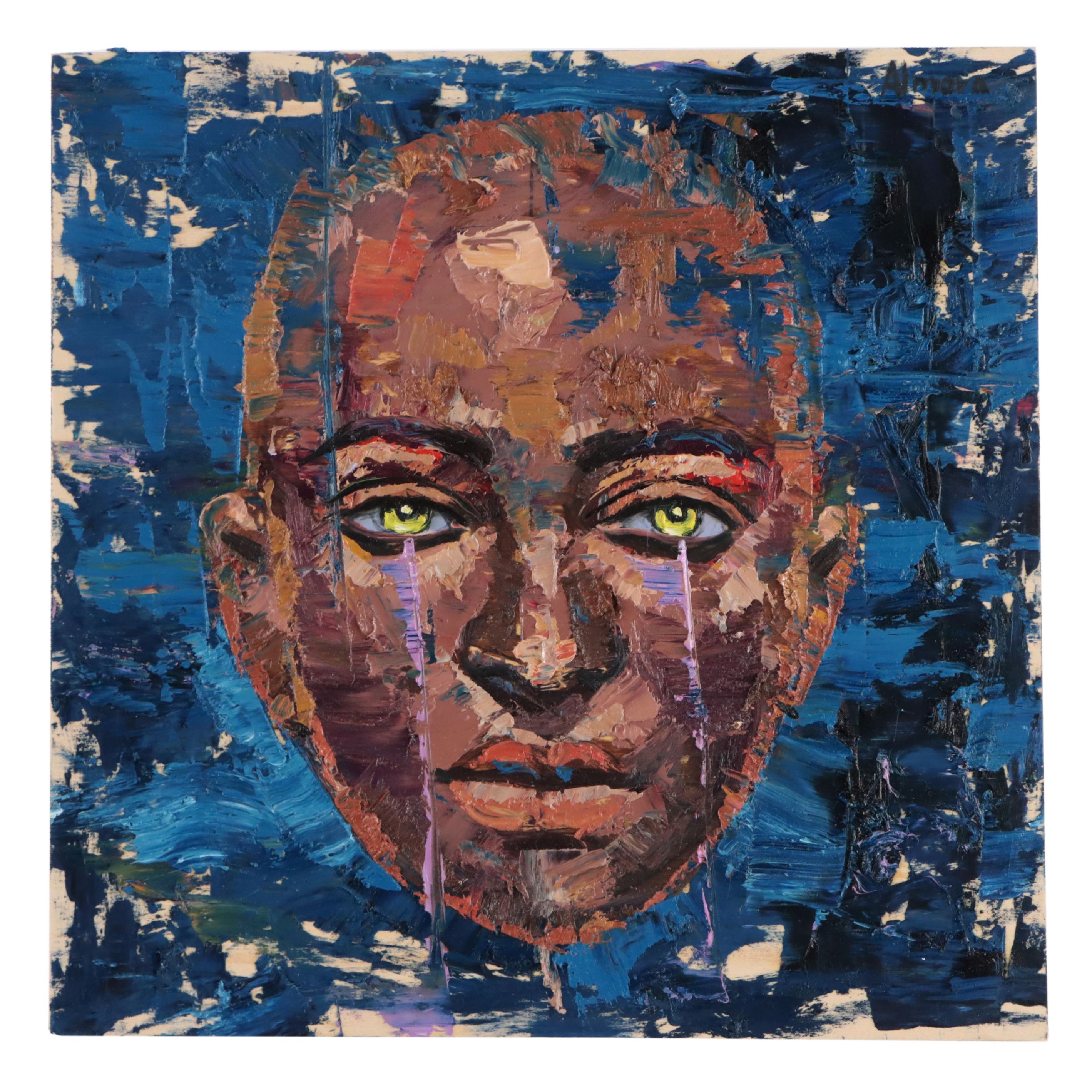 Osmel Almora Miró Oil Portrait, 21st Century