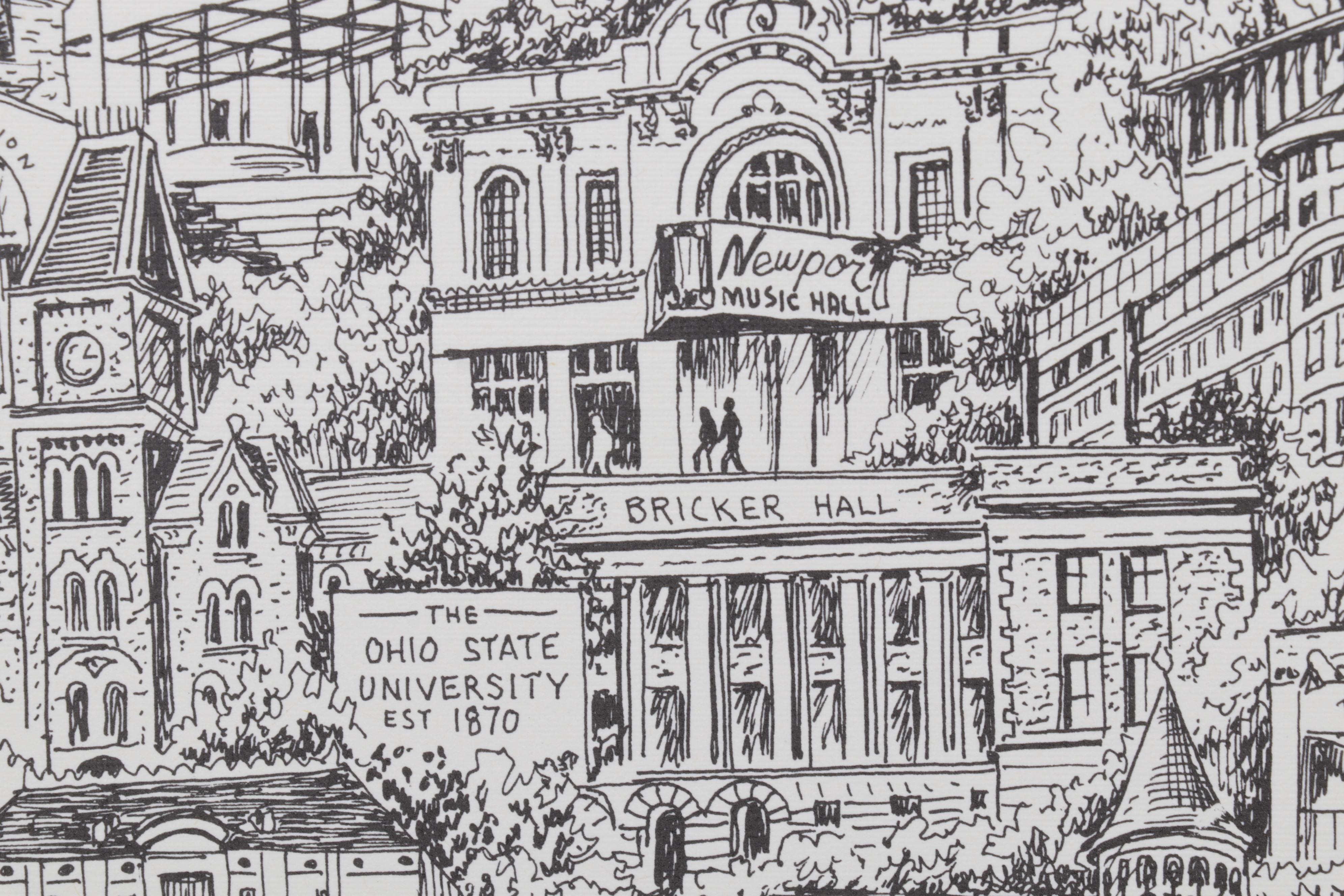 Lithograph After Bruce Loeschen "Columbus Ohio 1812 - 2012," circa 2012