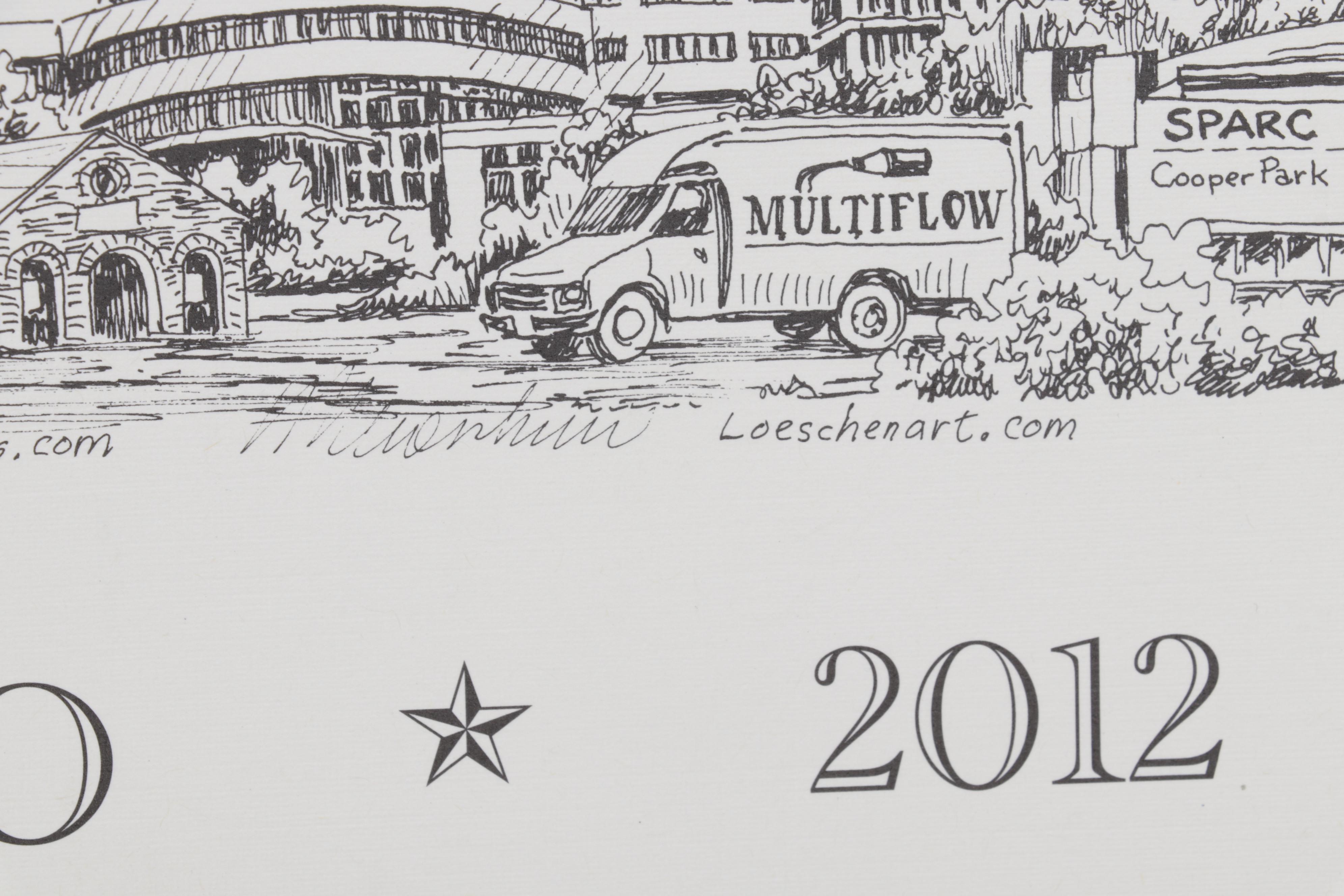 Lithograph After Bruce Loeschen "Columbus Ohio 1812 - 2012," circa 2012