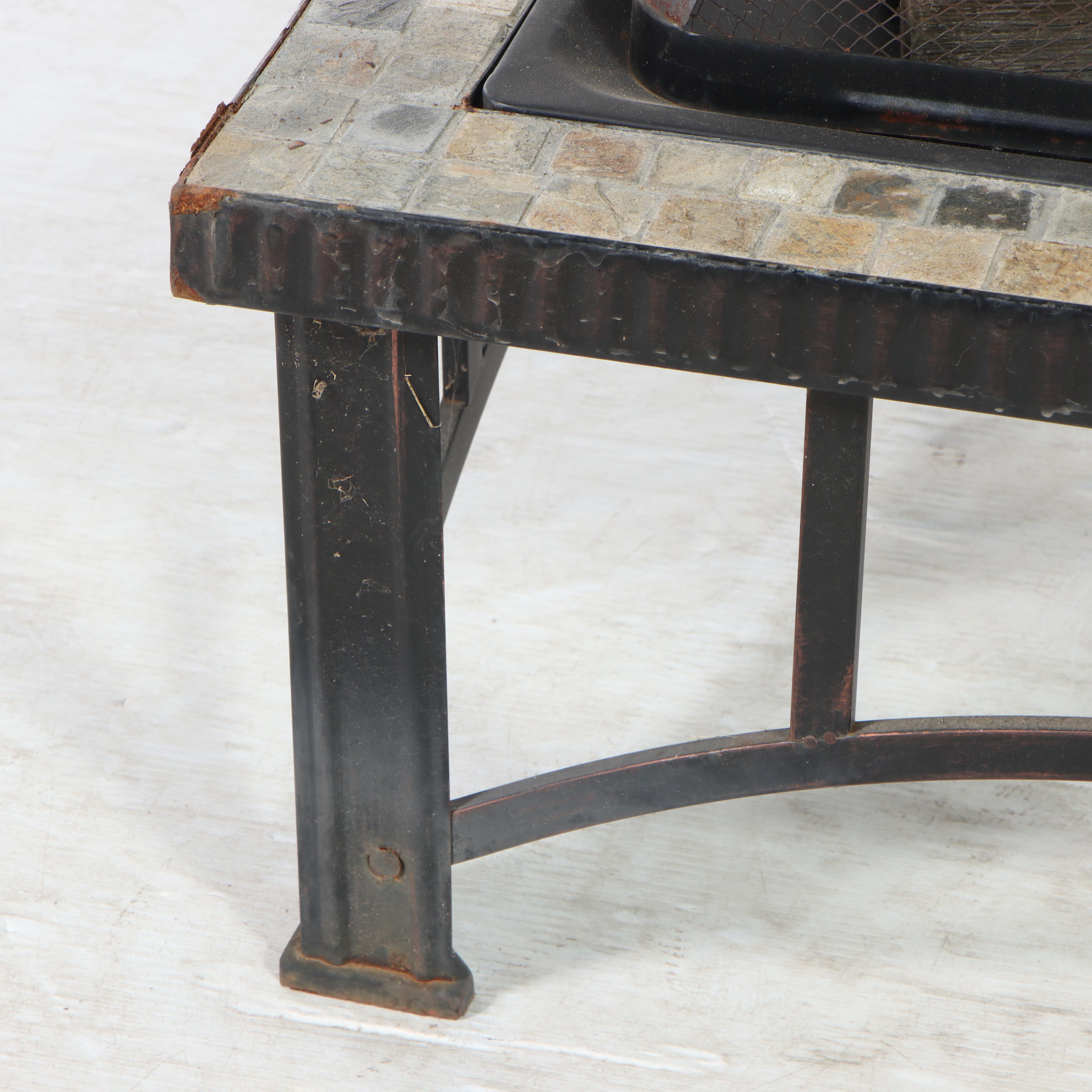 Mosaic Stone and Metal Fire Pit