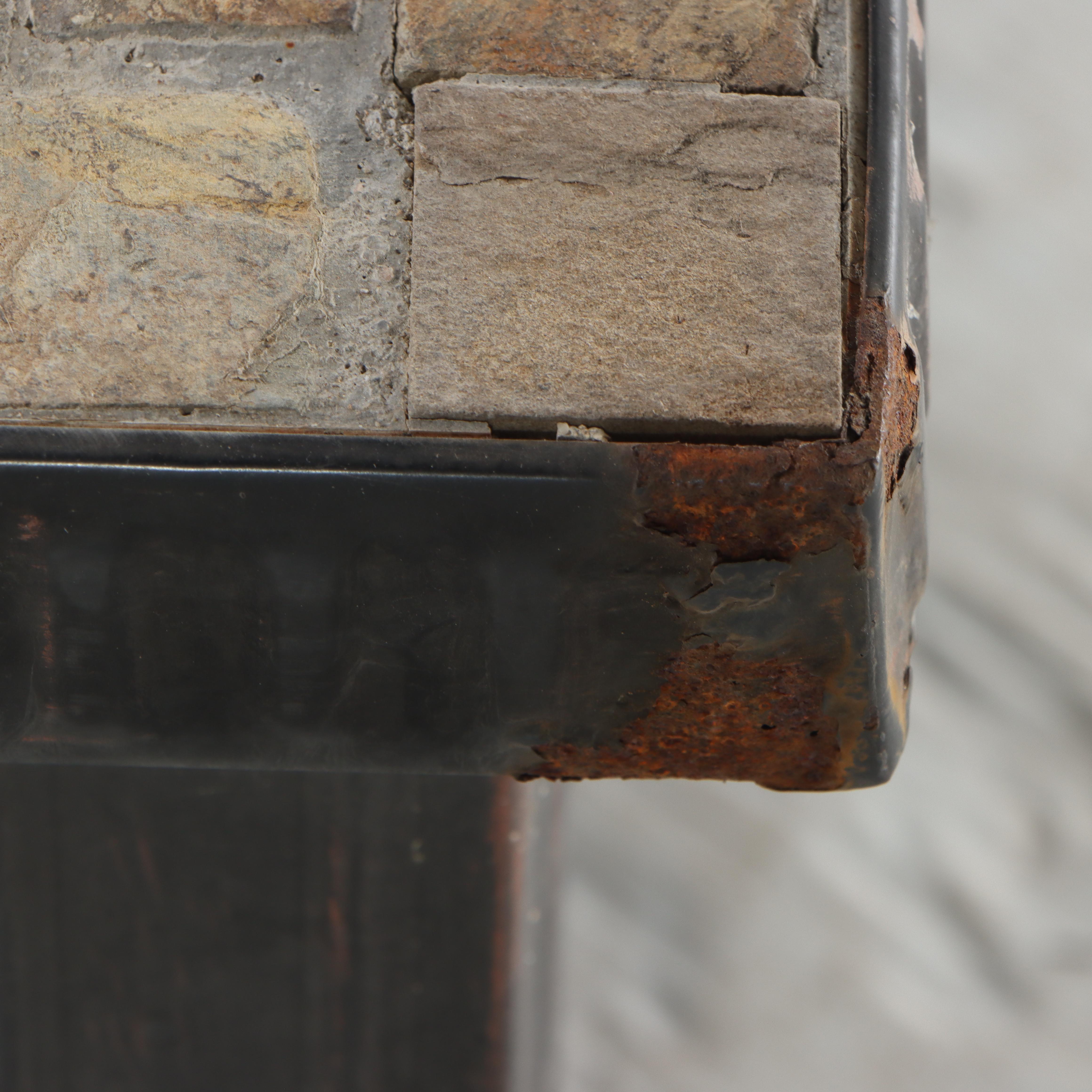 Mosaic Stone and Metal Fire Pit