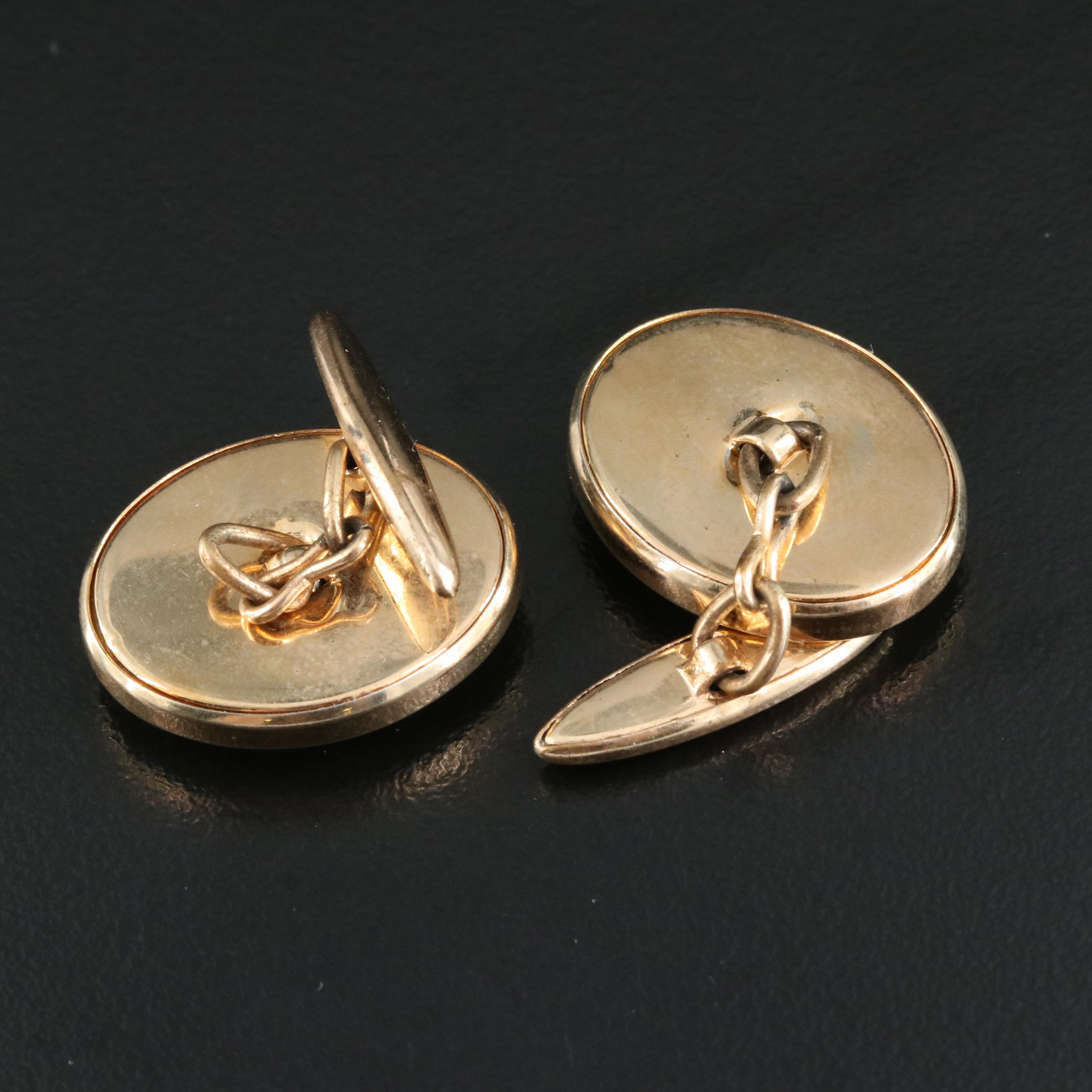 Faux Mother-of-Pearl RN Caduceus Cufflinks