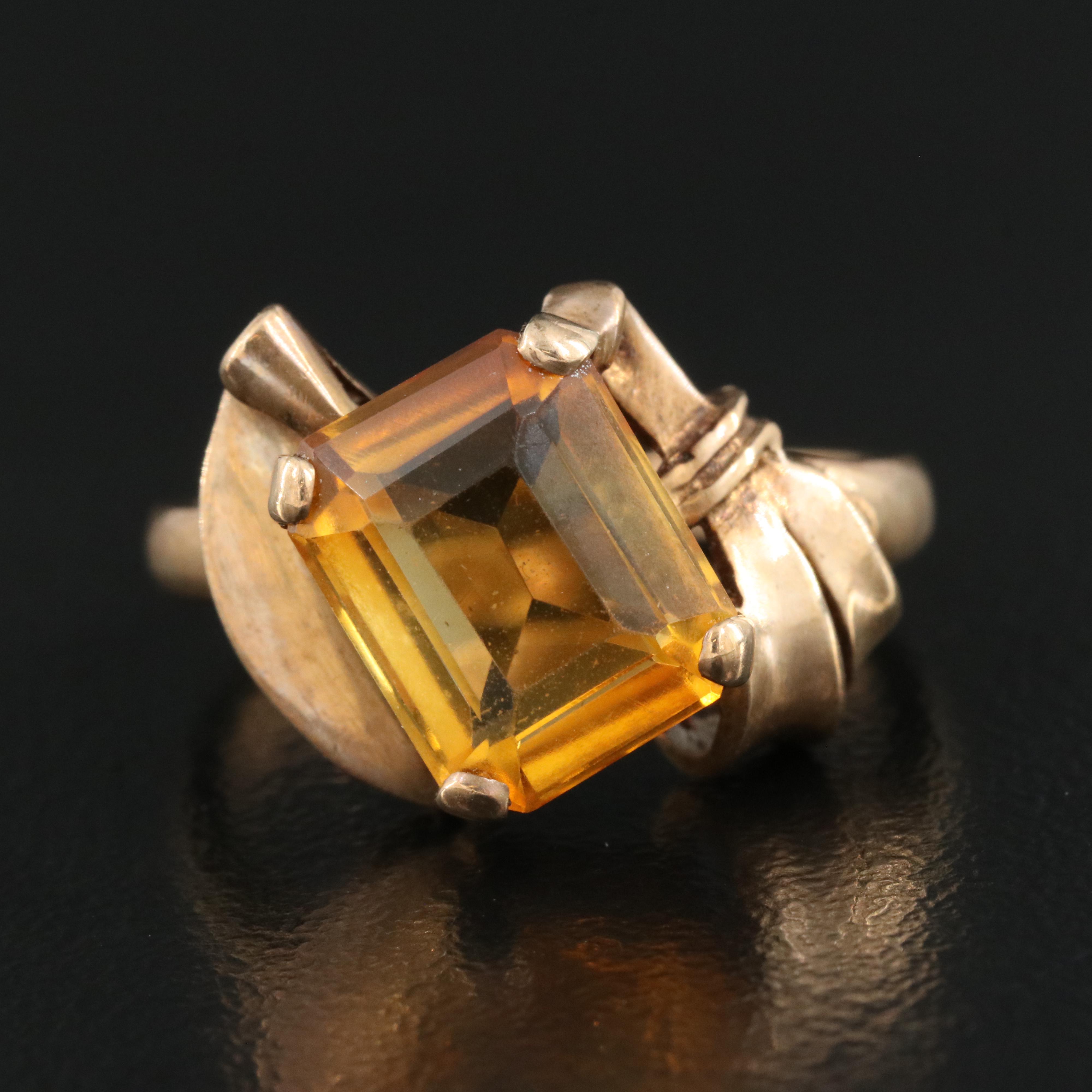 Block-Alexander 10K Citrine Ring