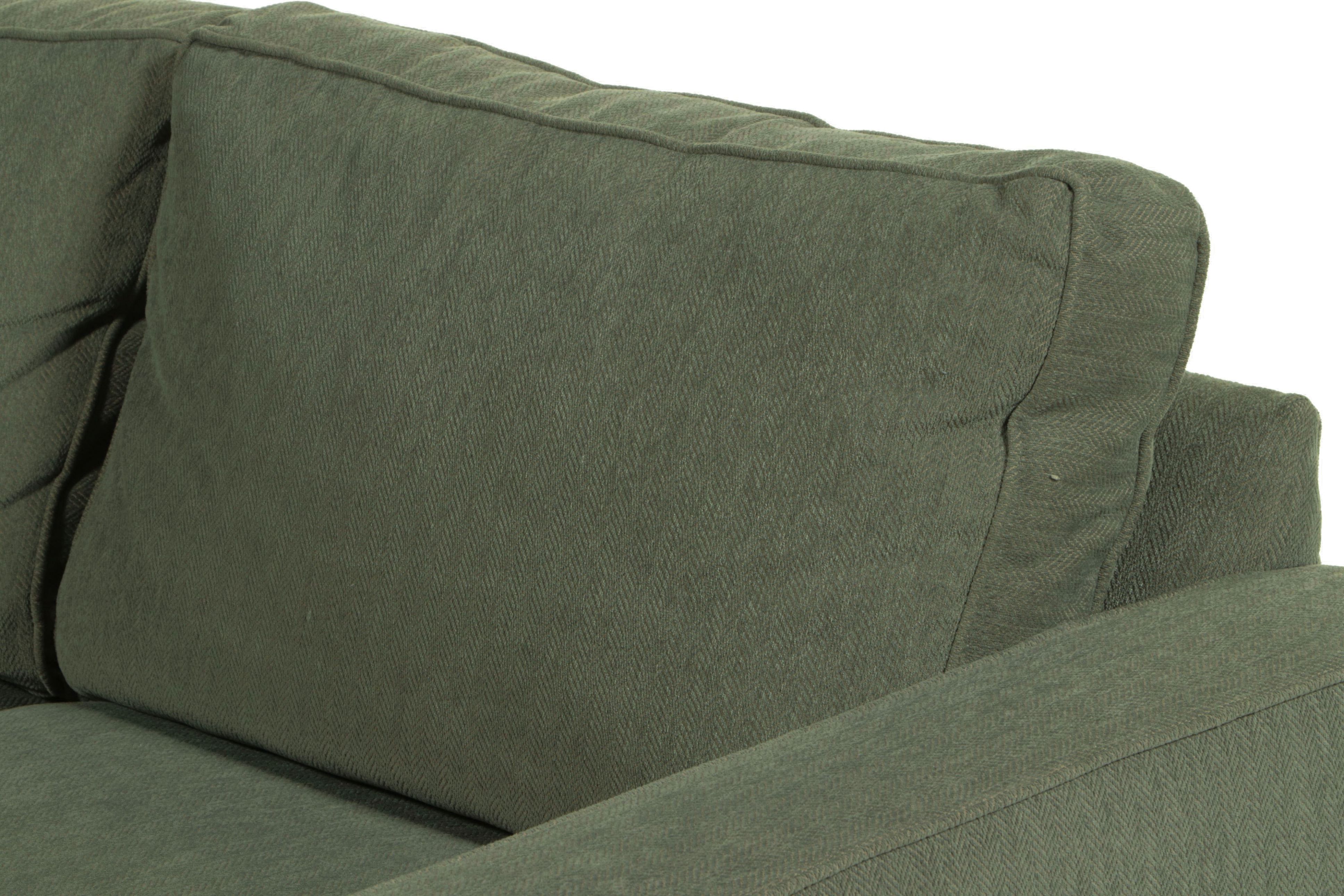 Arhaus Custom-Upholstered Two-Seat Sofa with Ottoman