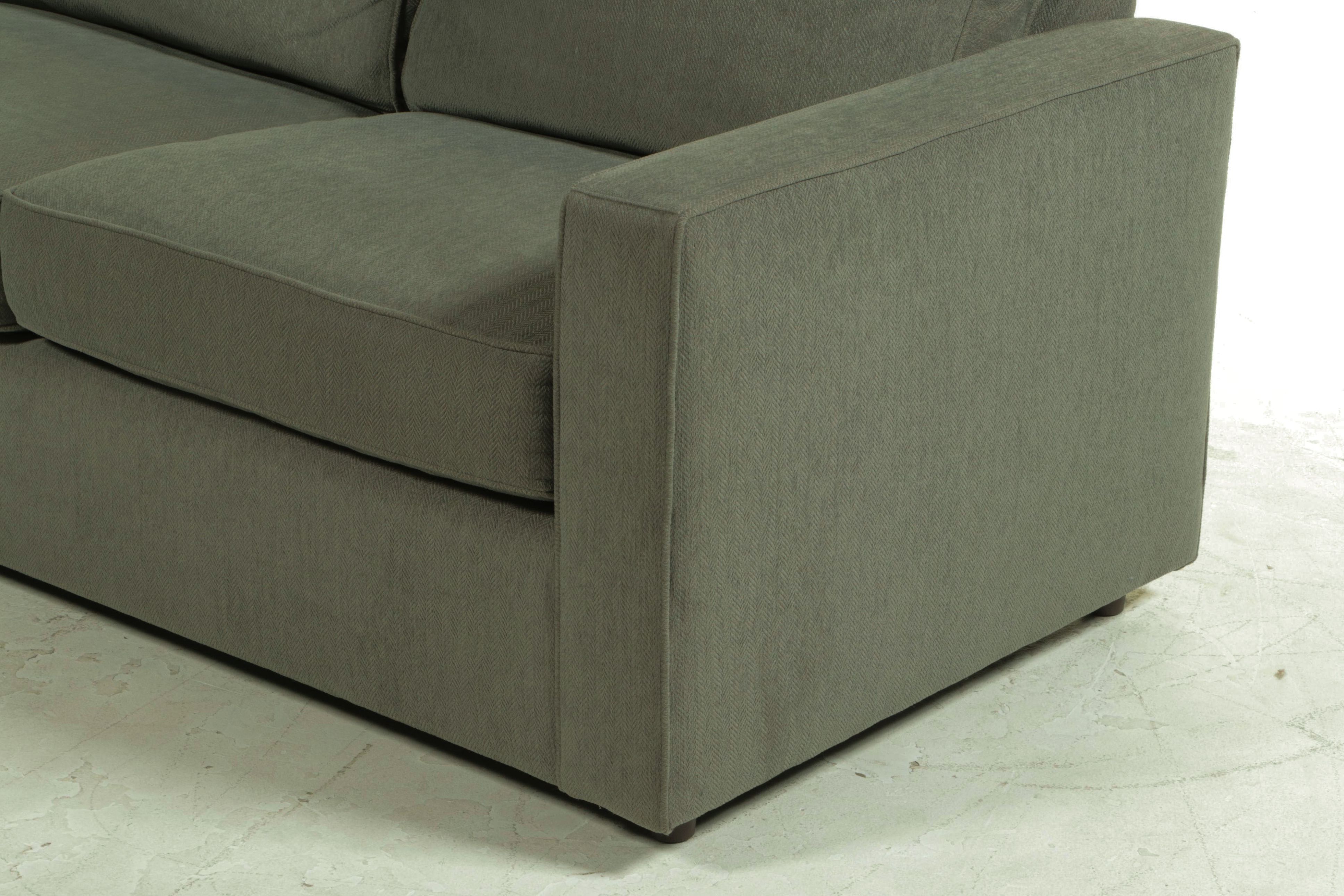 Arhaus Custom-Upholstered Two-Seat Sofa with Ottoman