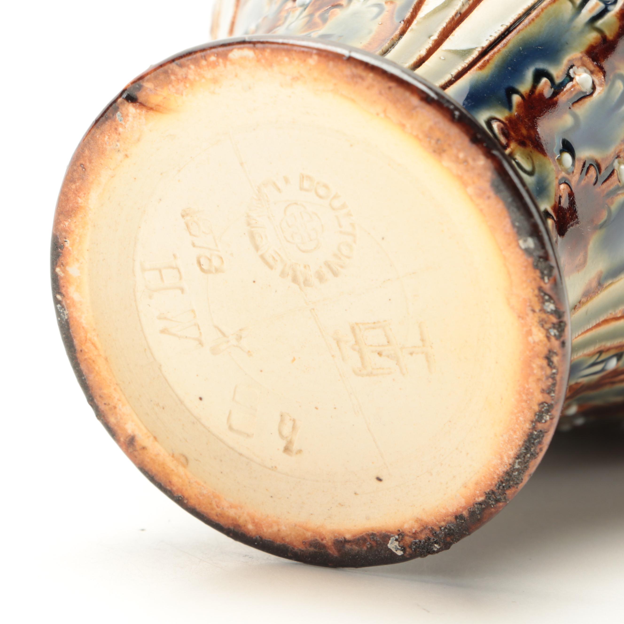 Doulton Lambeth Art Pottery Earthenware Mask Spout Ewer, 1878