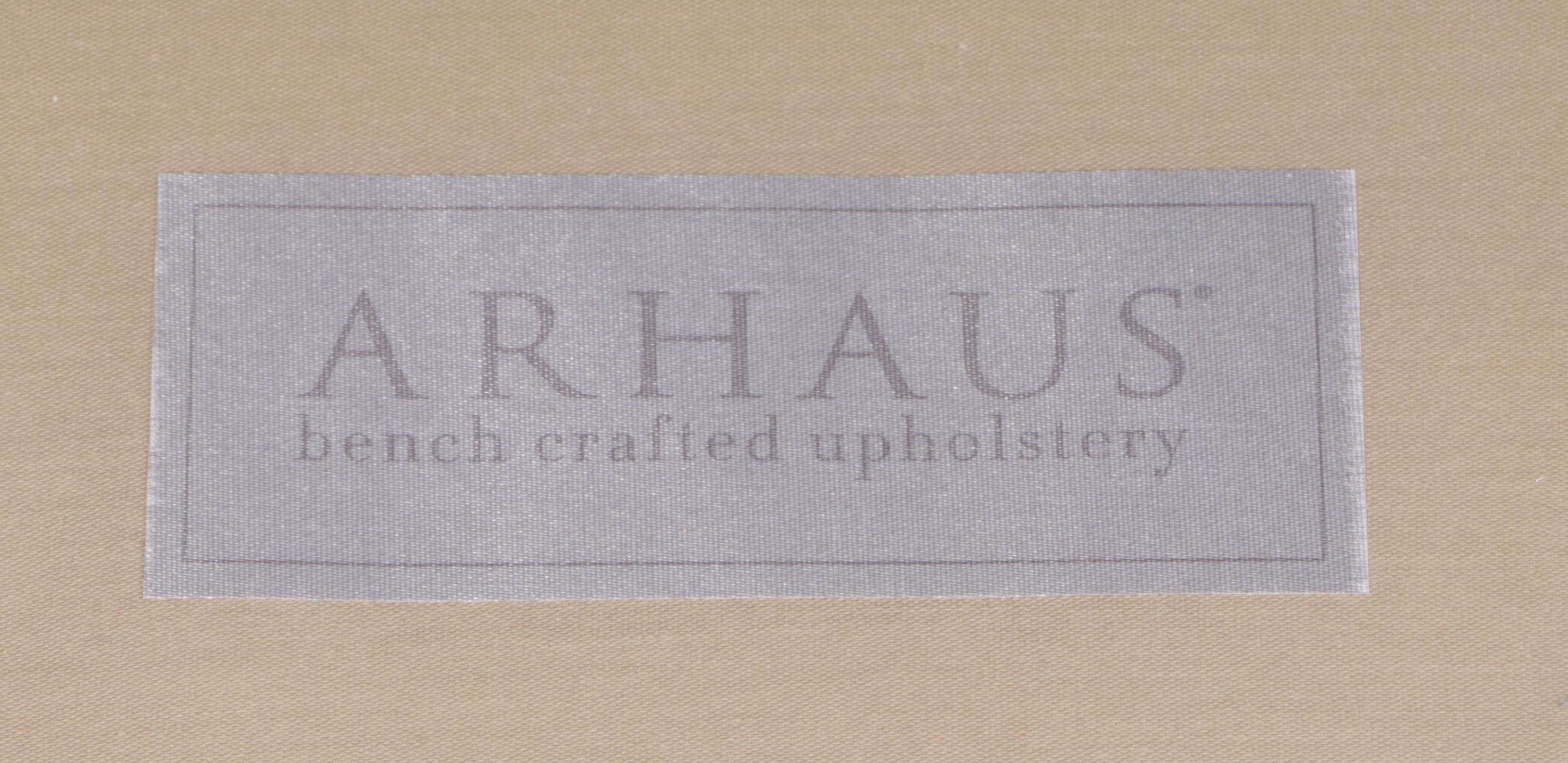 Arhaus Custom-Upholstered Two-Seat Sofa with Ottoman