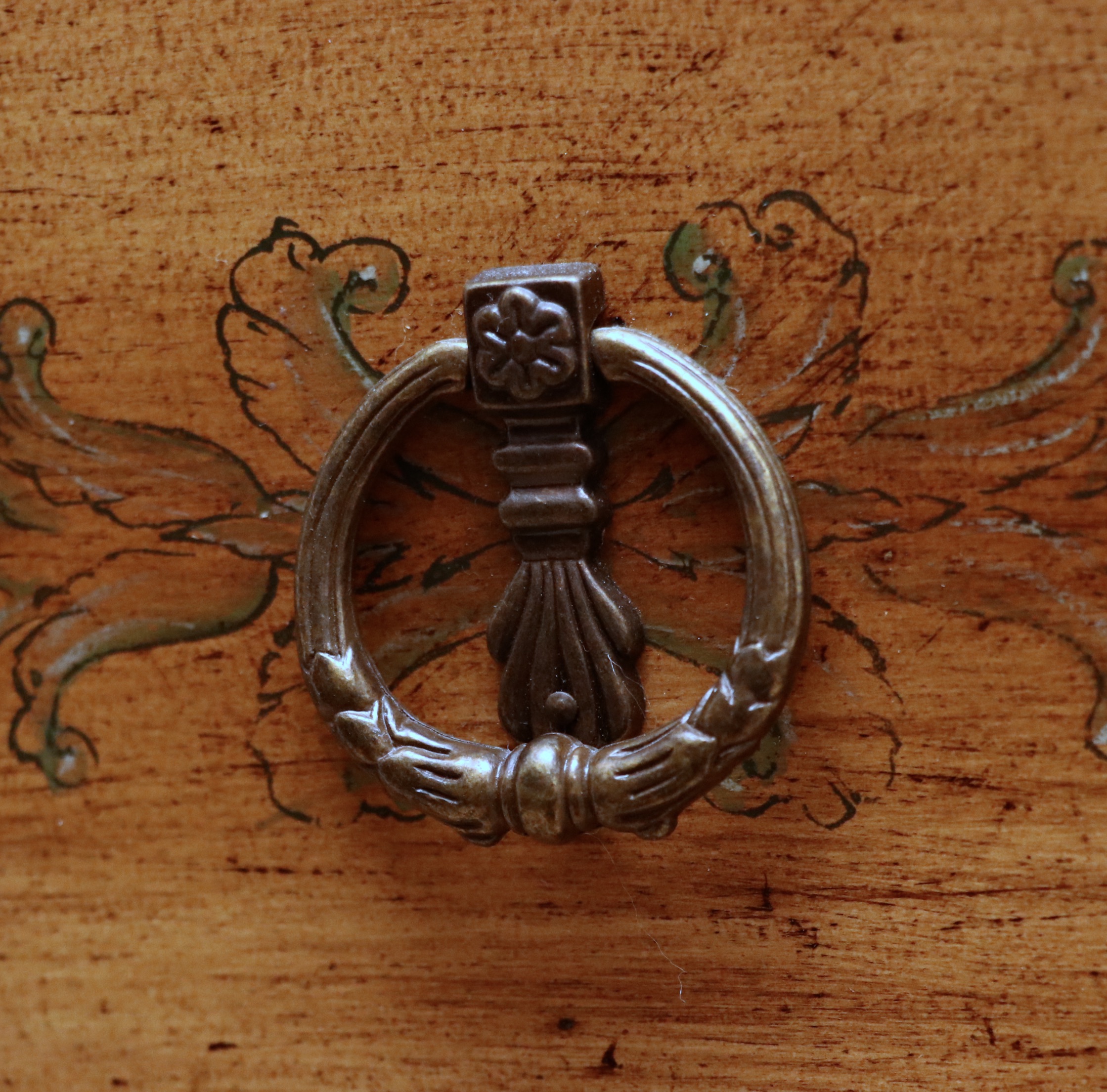 Oriental Treasures Paint-Decorated Commode Cabinet