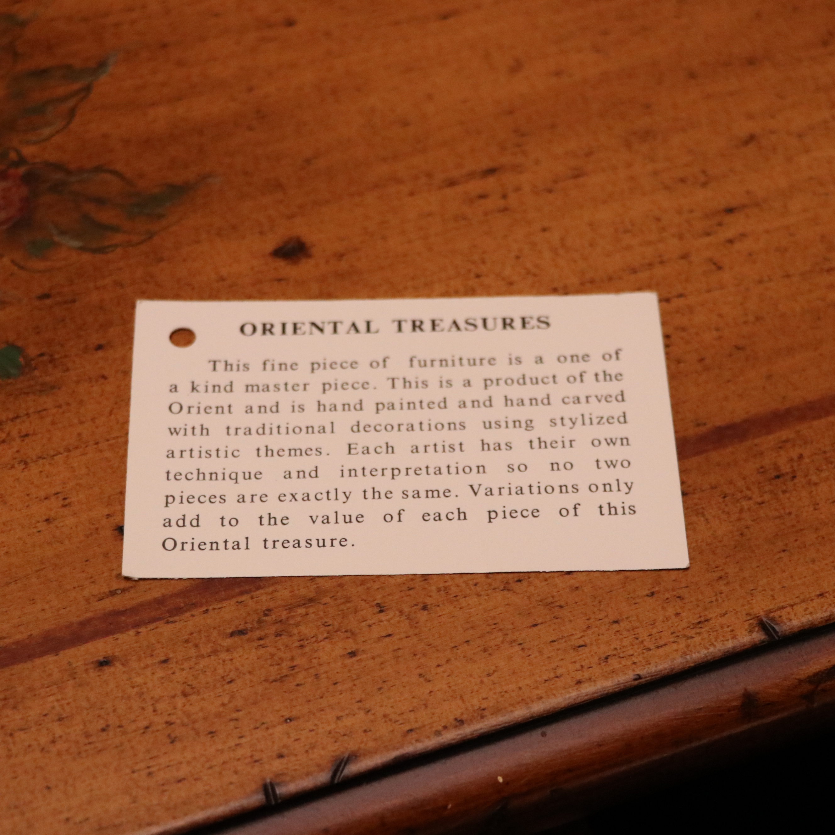 Oriental Treasures Paint-Decorated Commode Cabinet