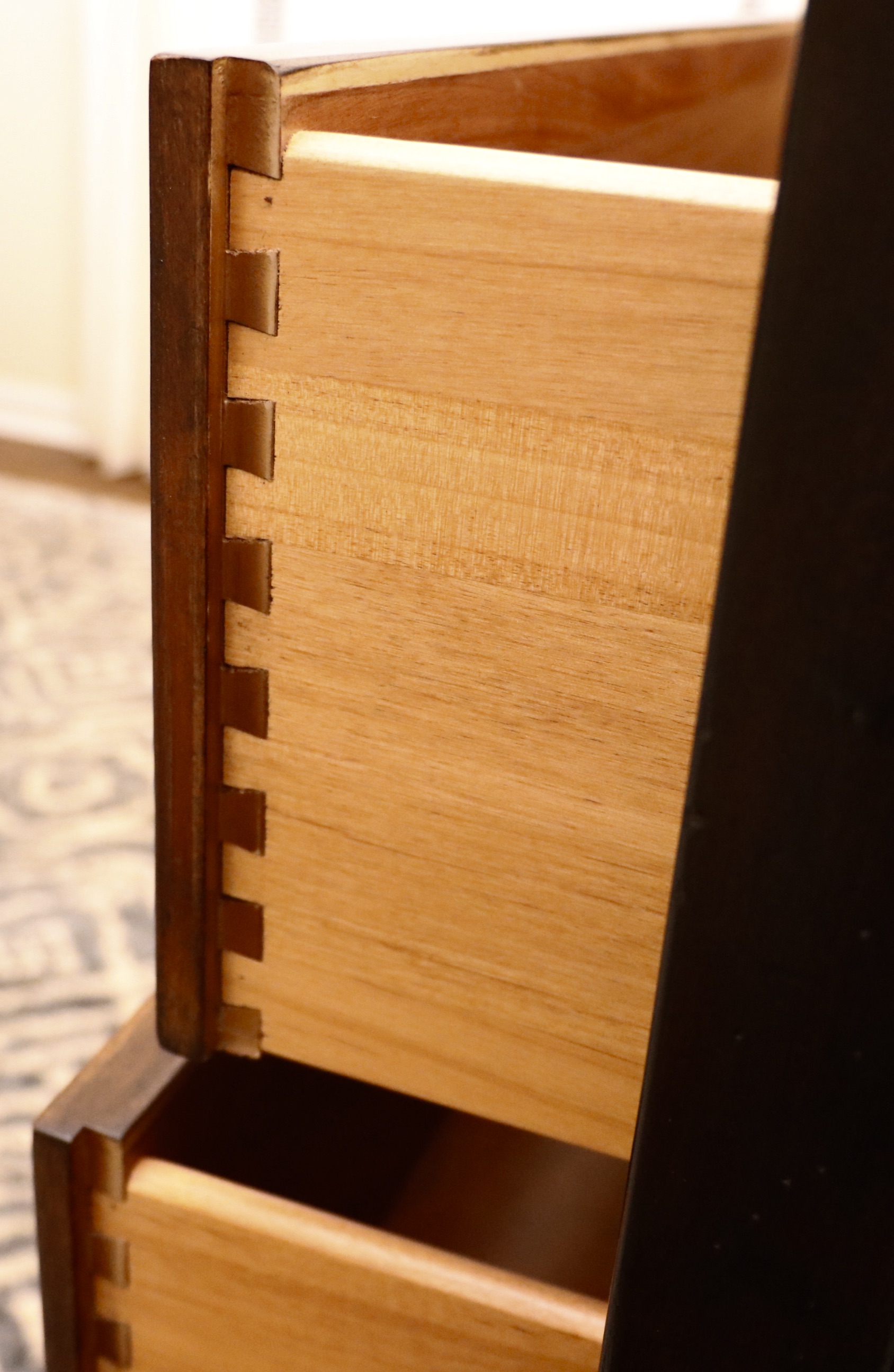 Ethan Allen "Eastgate" Marquetry Style Accented Antiqued Chest of Drawers