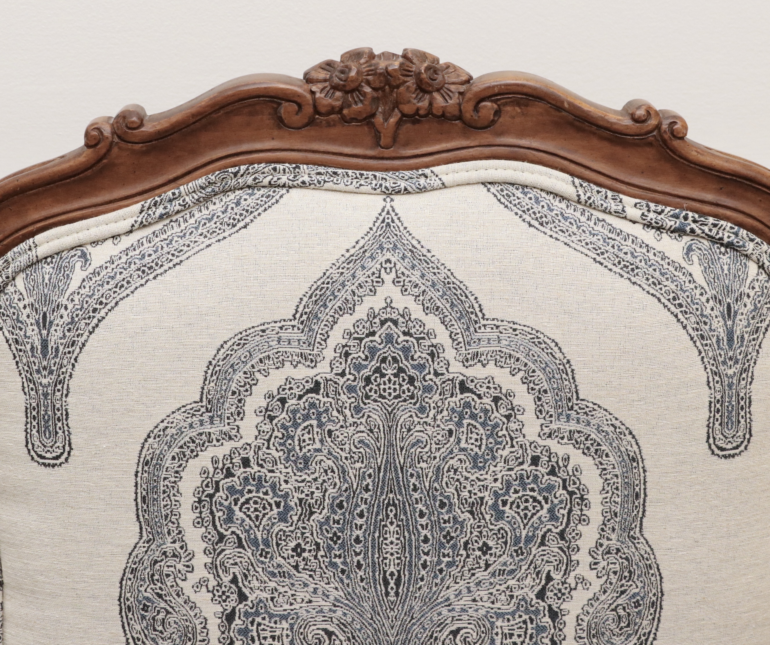 Ethan Allen French Provincial Style Beech and Custom-Upholstered Armchair