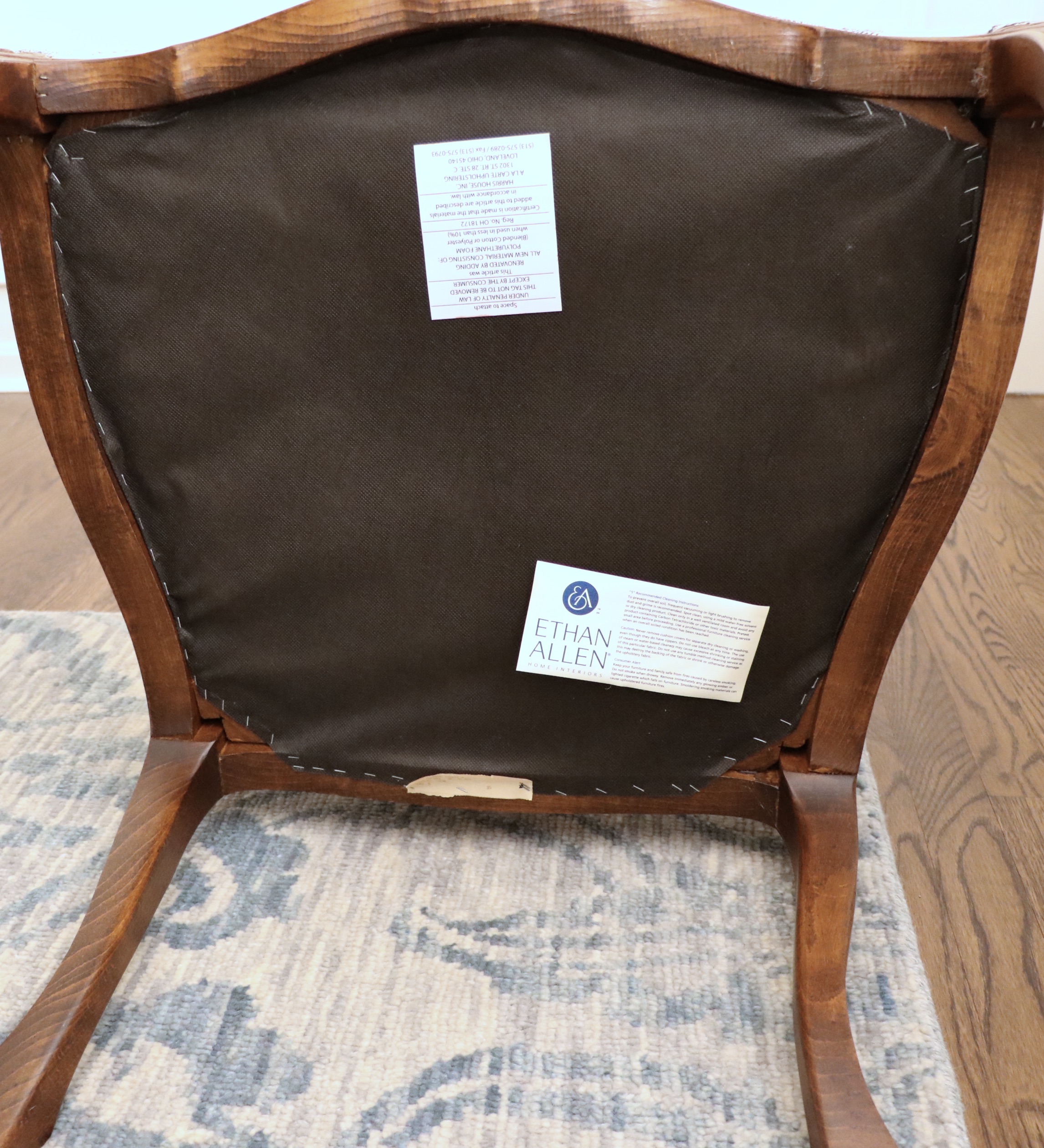 Ethan Allen French Provincial Style Beech and Custom-Upholstered Armchair