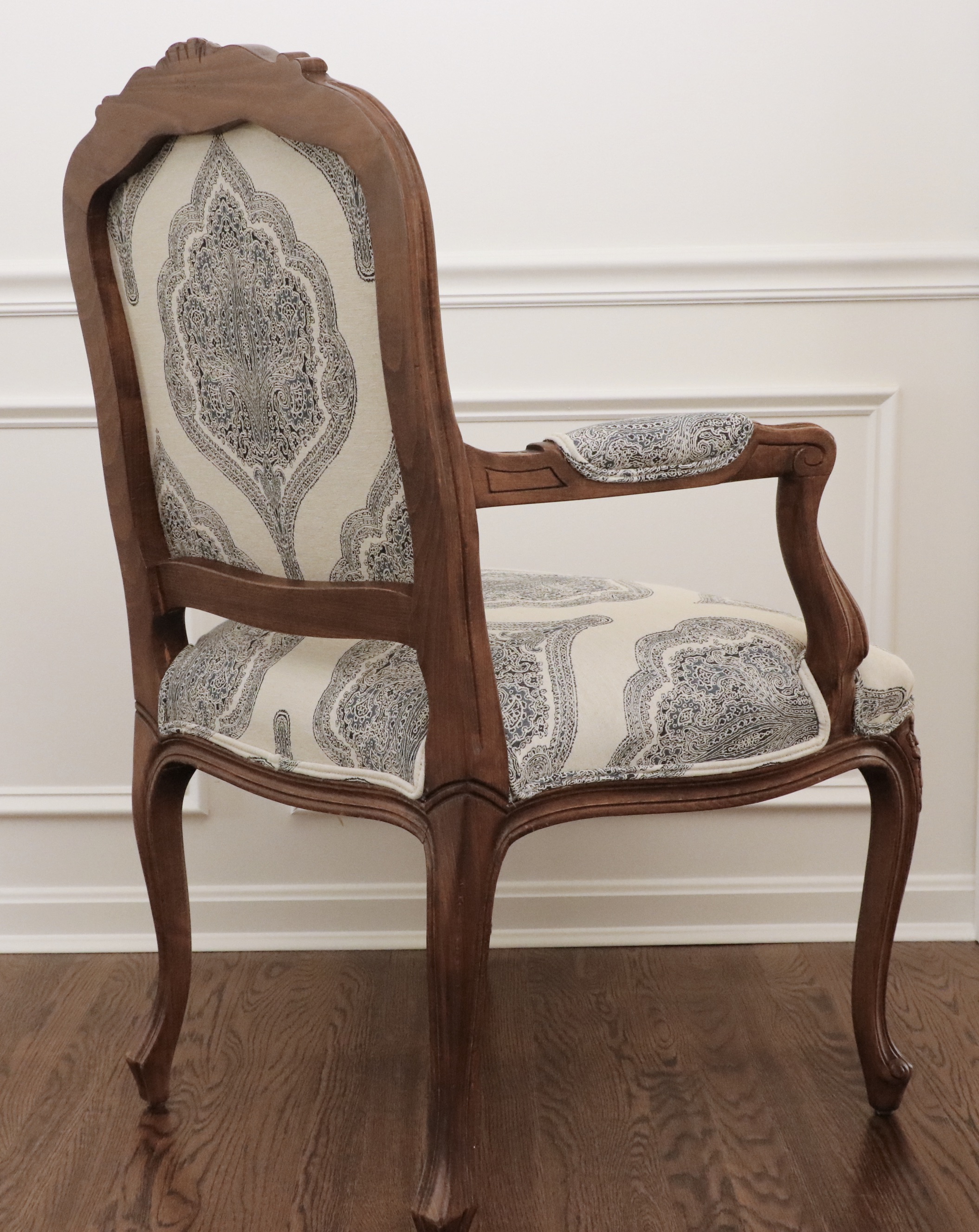 Ethan Allen French Provincial Style Beech and Custom-Upholstered Armchair