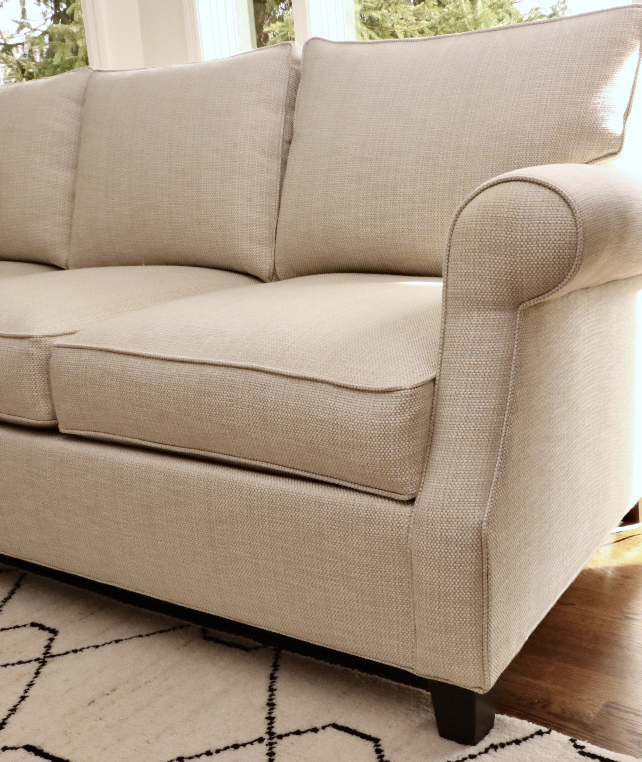 Ethan Allen "Ellington" Sofa With Custom Accent Pillows