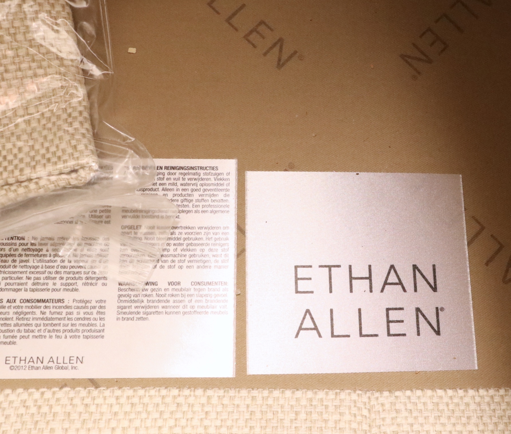 Ethan Allen "Ellington" Sofa With Custom Accent Pillows