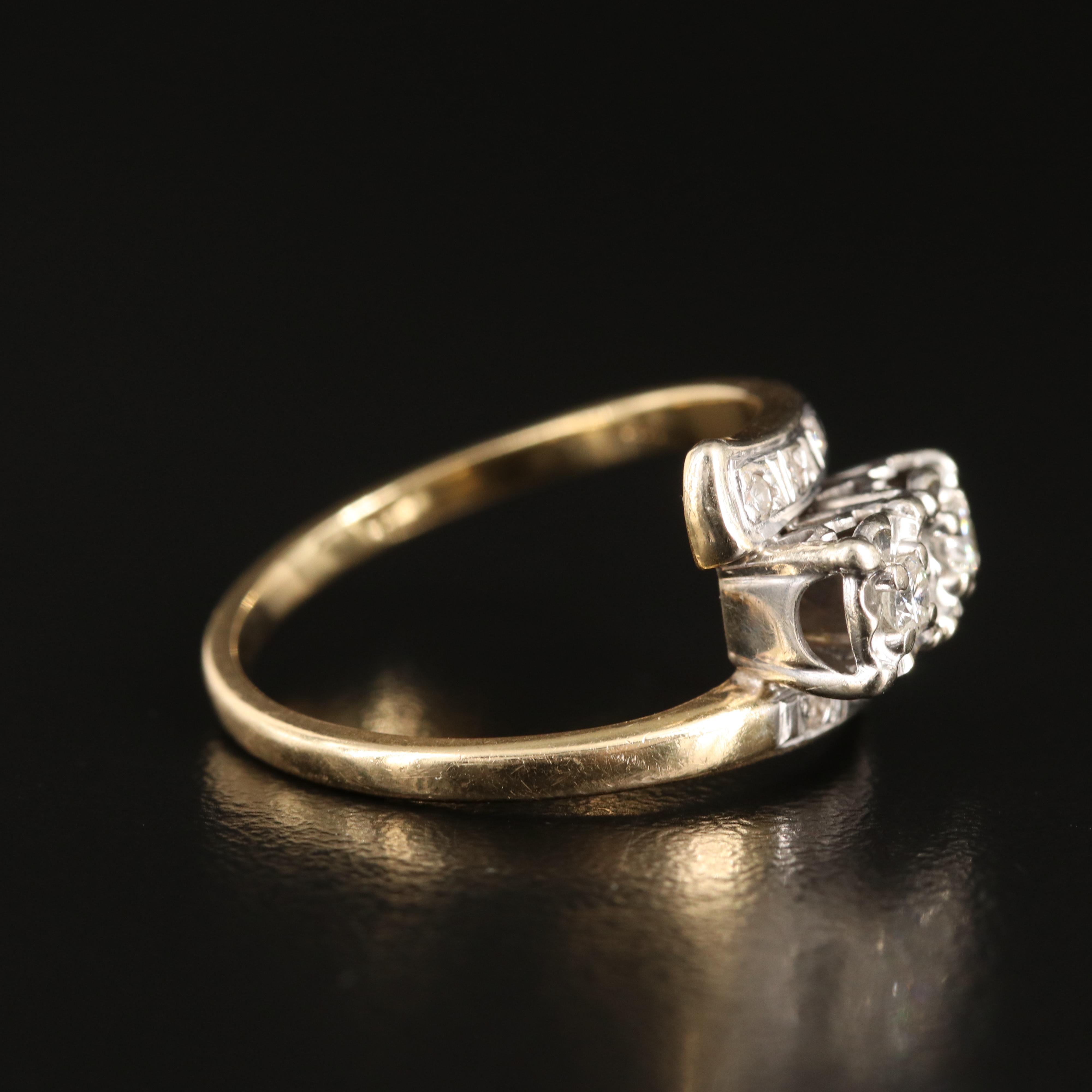 1950s 14K 0.21 CTW Diamond Bypass Ring