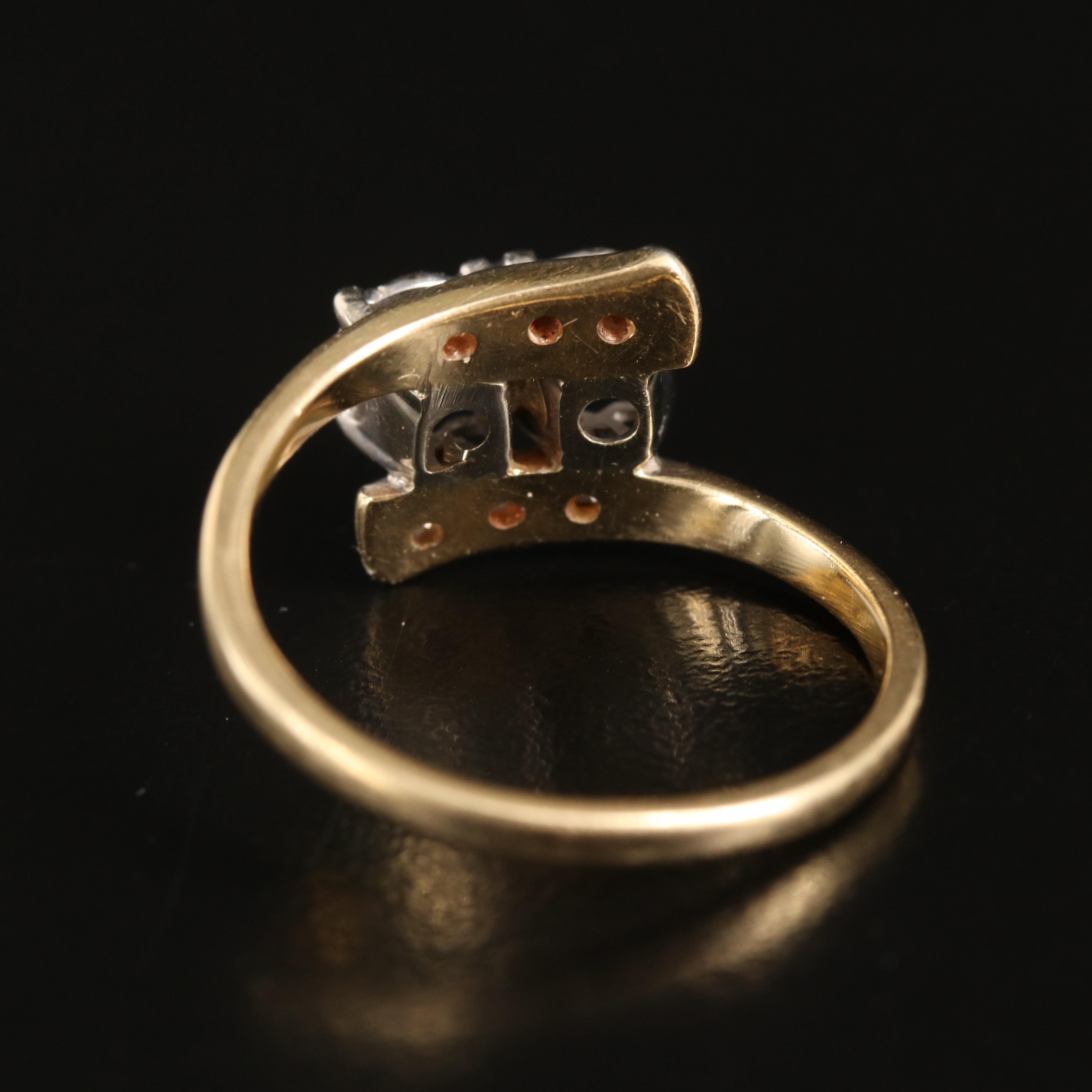 1950s 14K 0.21 CTW Diamond Bypass Ring