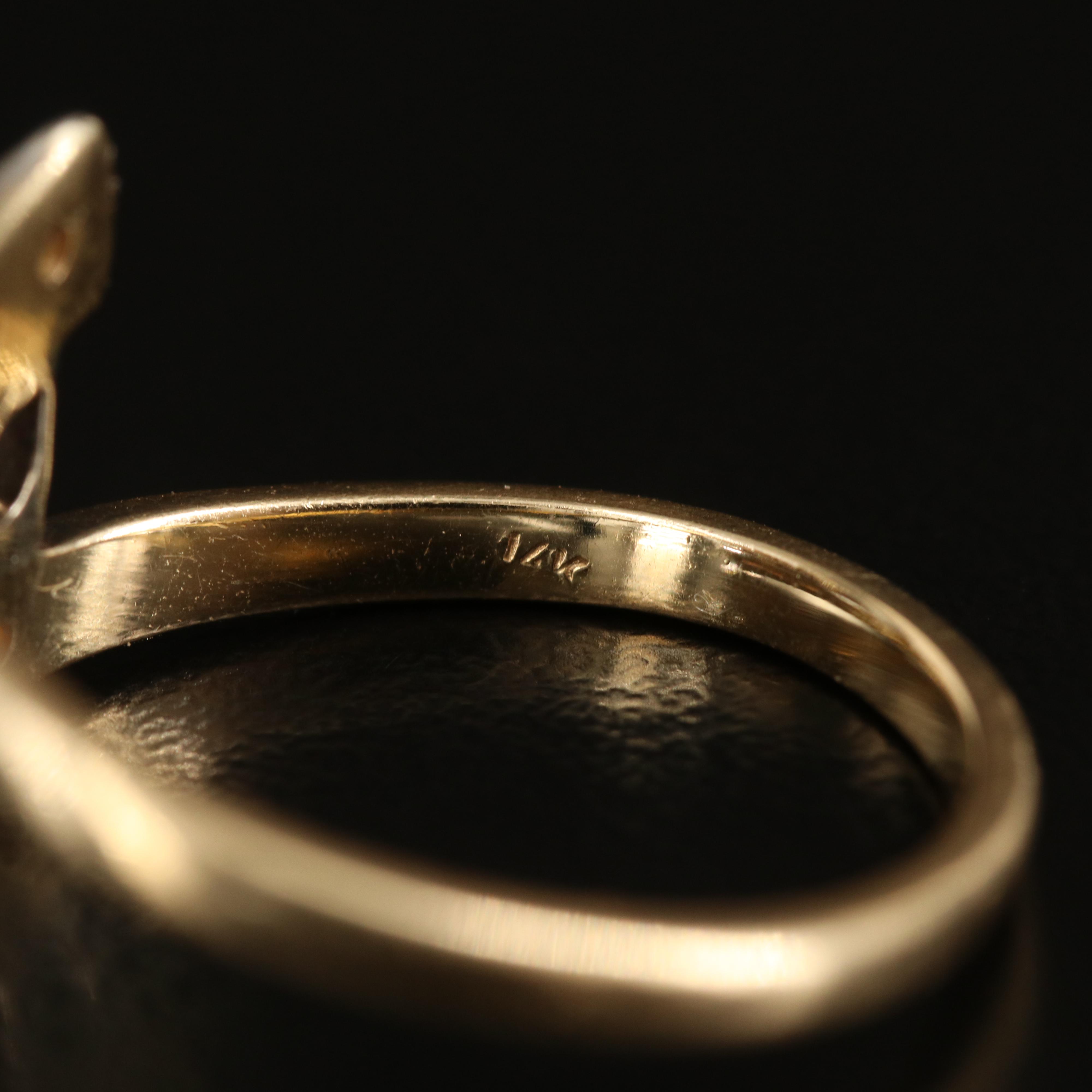 1950s 14K 0.21 CTW Diamond Bypass Ring