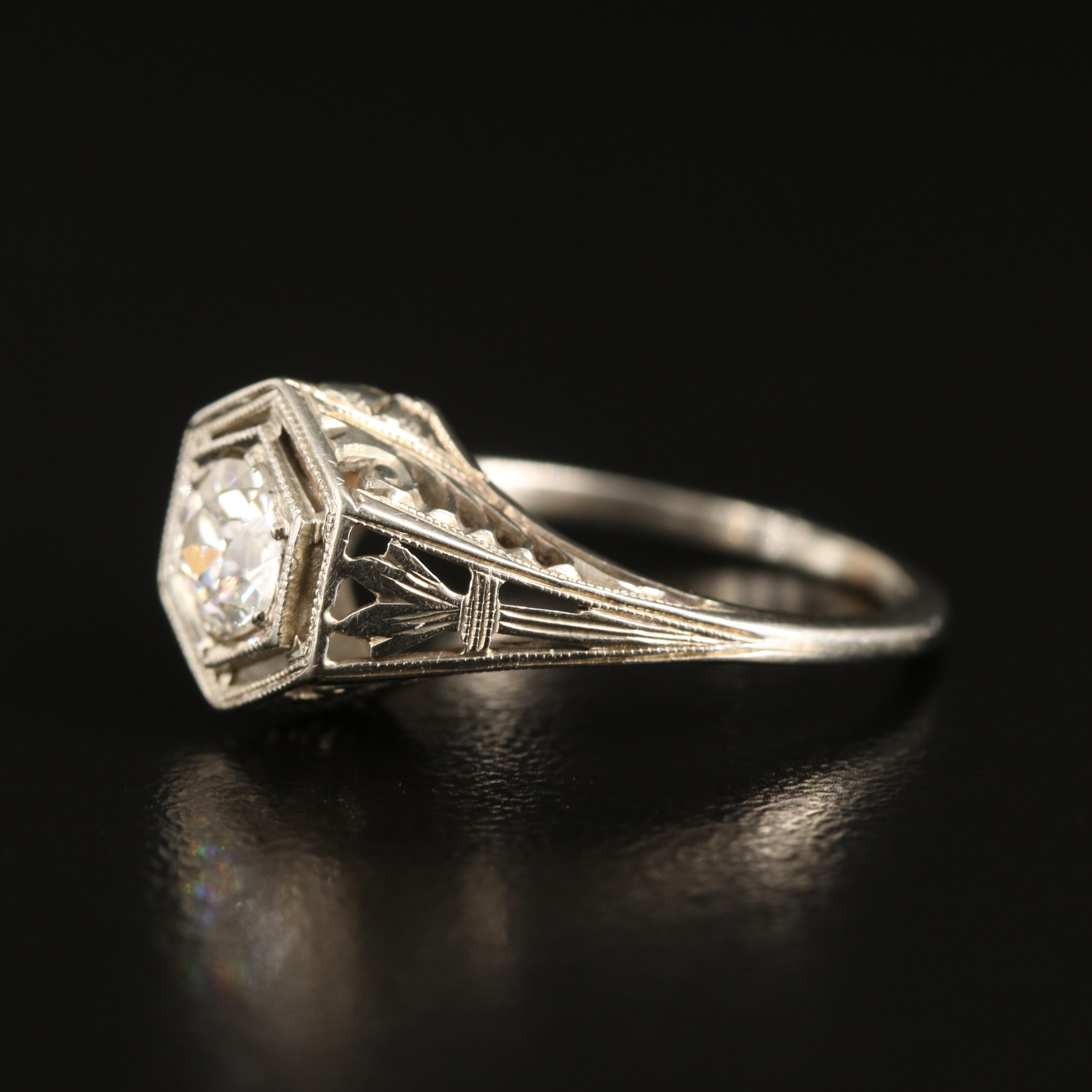 Antique 18K 0.40 CT Diamond Ring