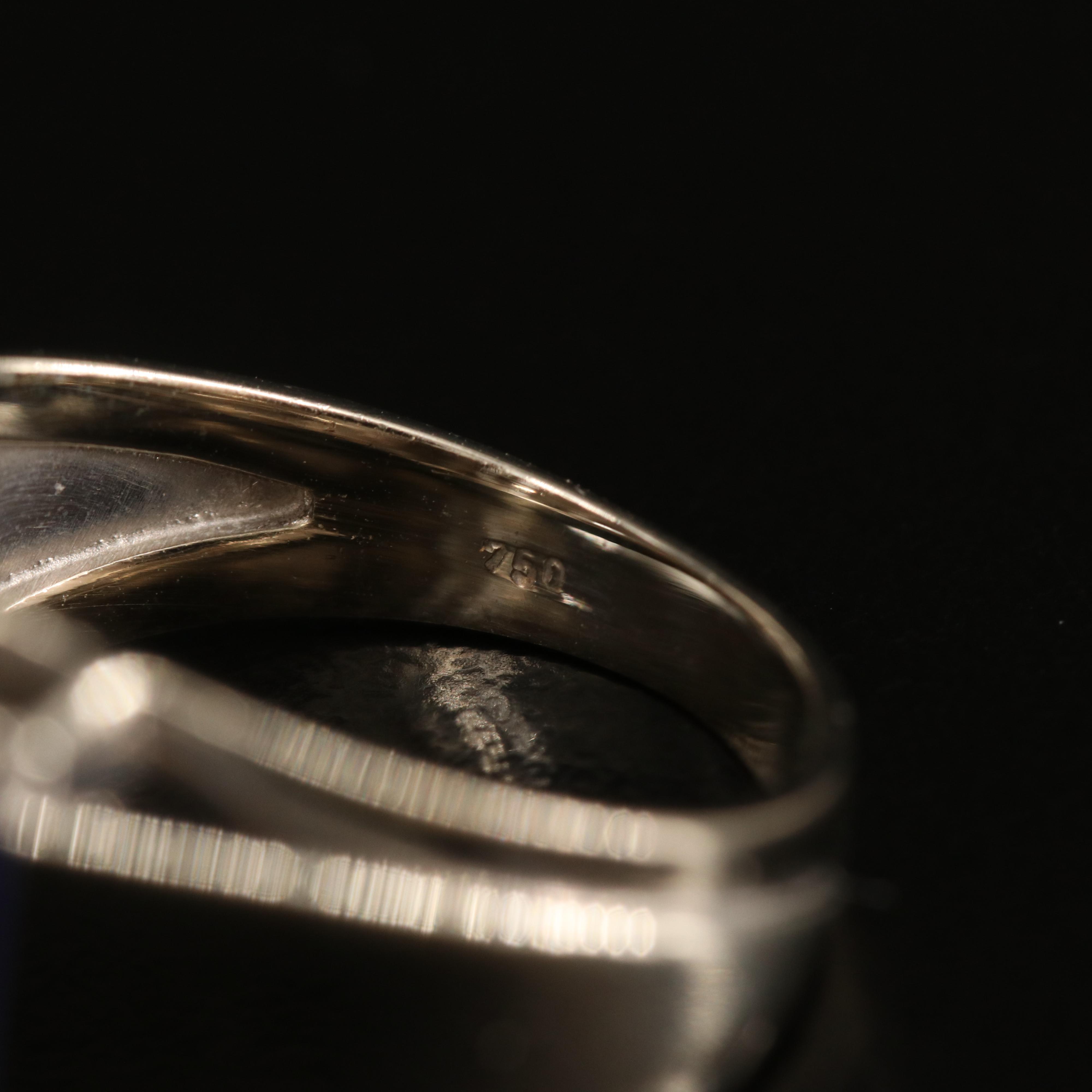 1970s 18K Diamond and Lapis Lazuli Bow Ring