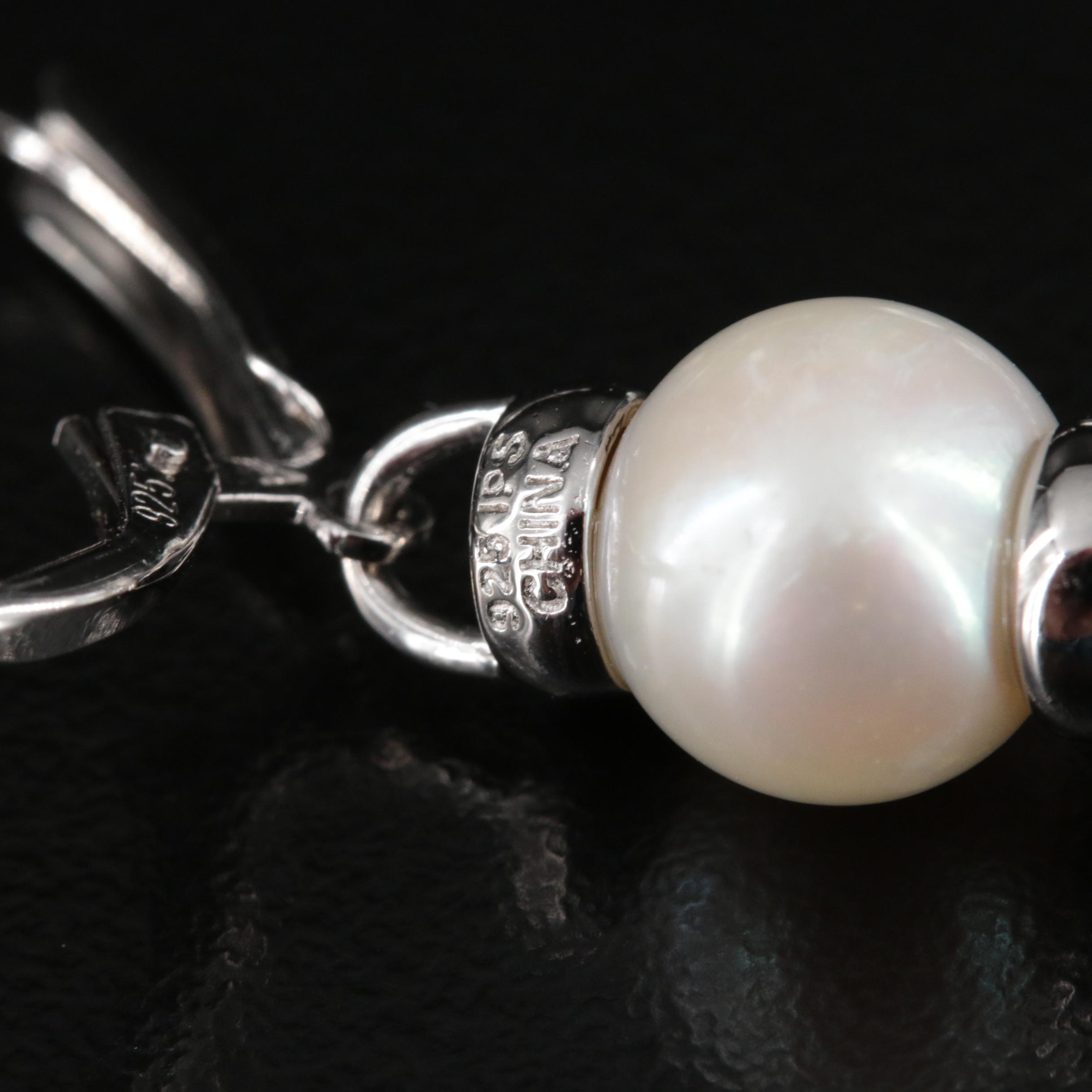 Sterling Pearl Tassel Earrings