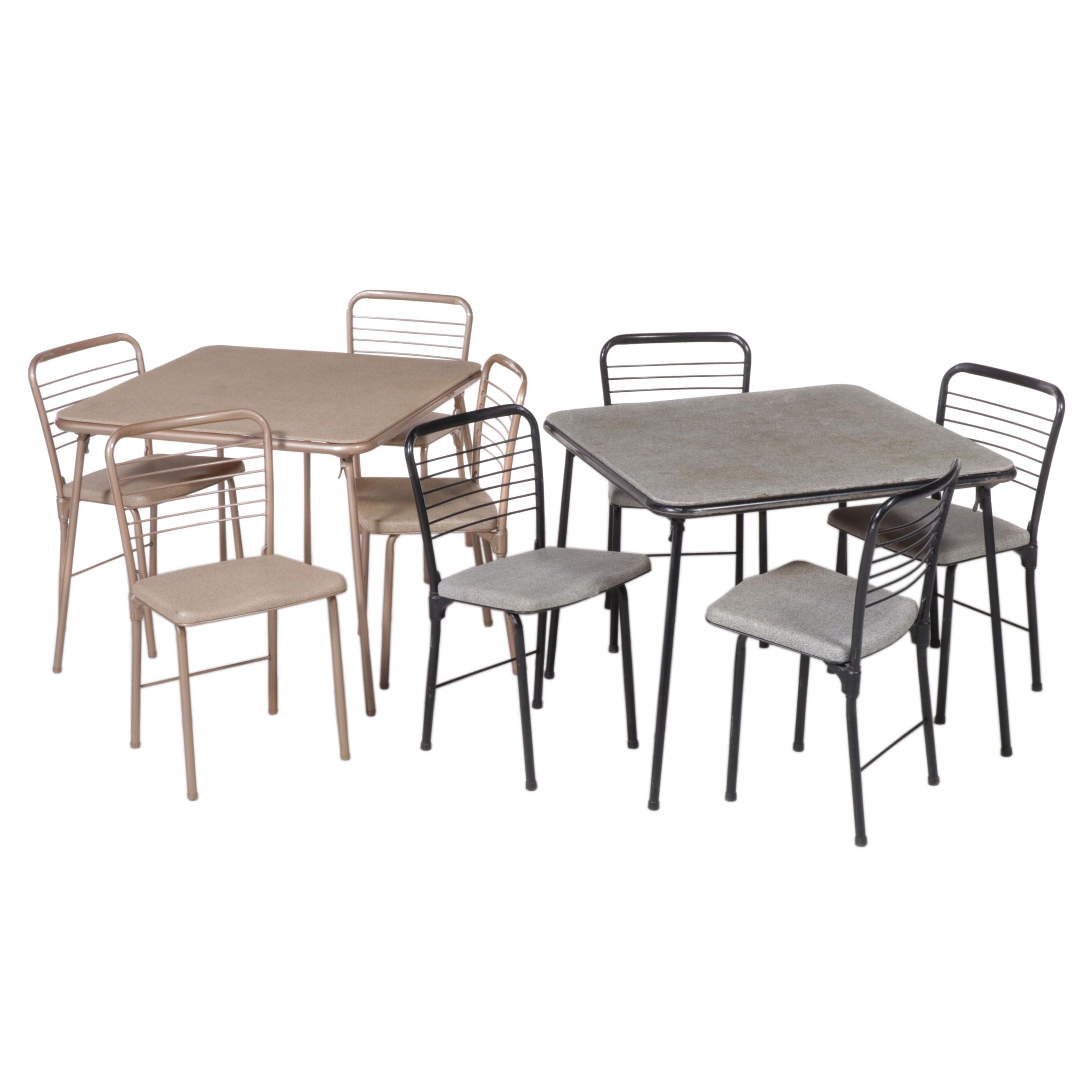 Two Sets of Cosco Fashionfold Folding Tables and Chairs, Mid to Late 20th C.
