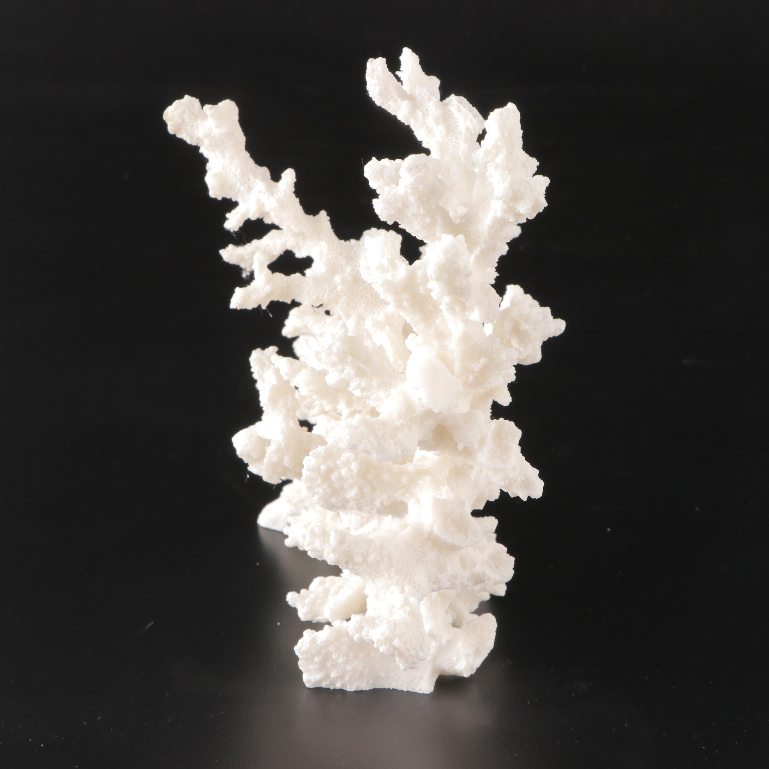 Imax Tessellated Mother-of-Pearl Box with Ethan Allen Resin Faux Coral