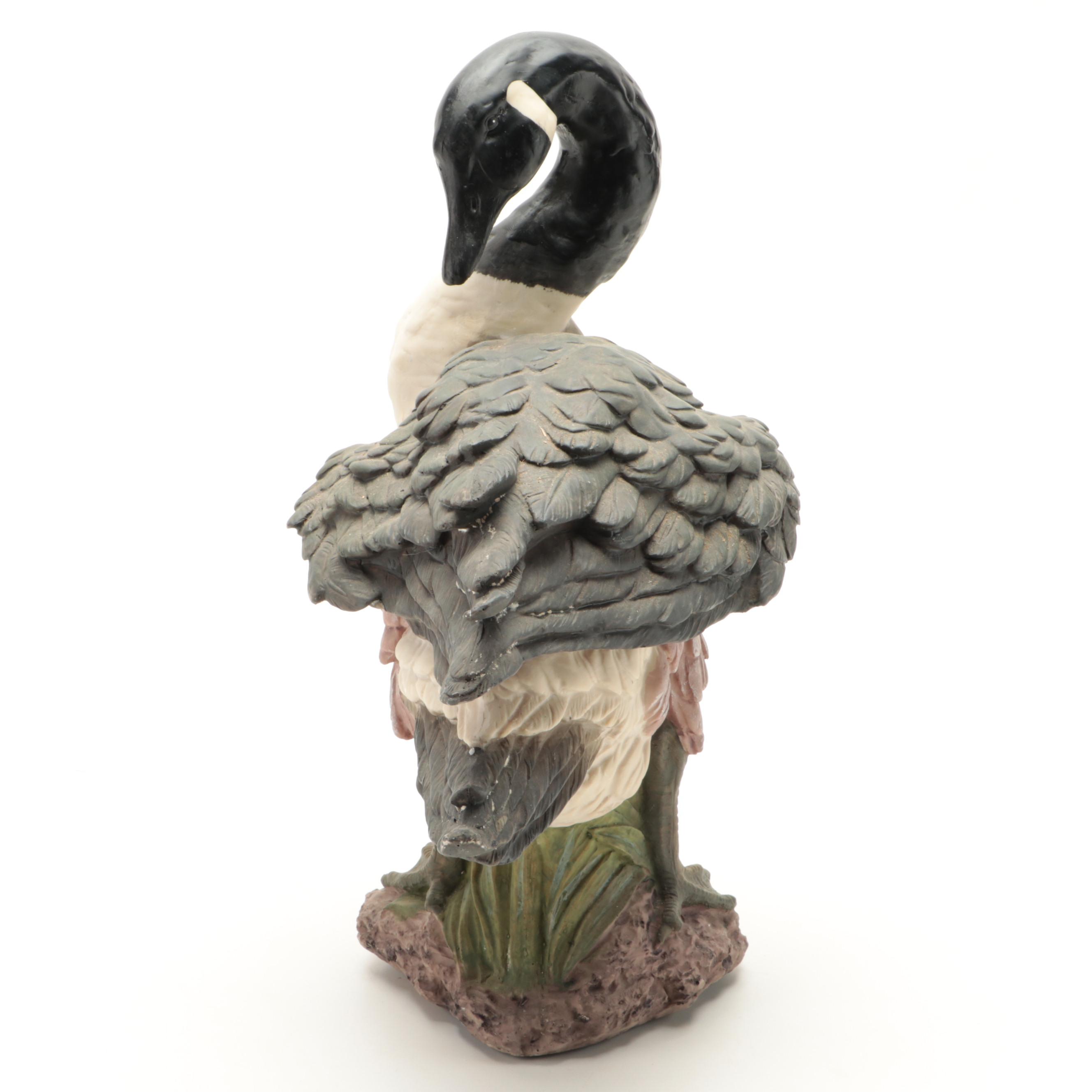 Painted Resin Goose Figurine