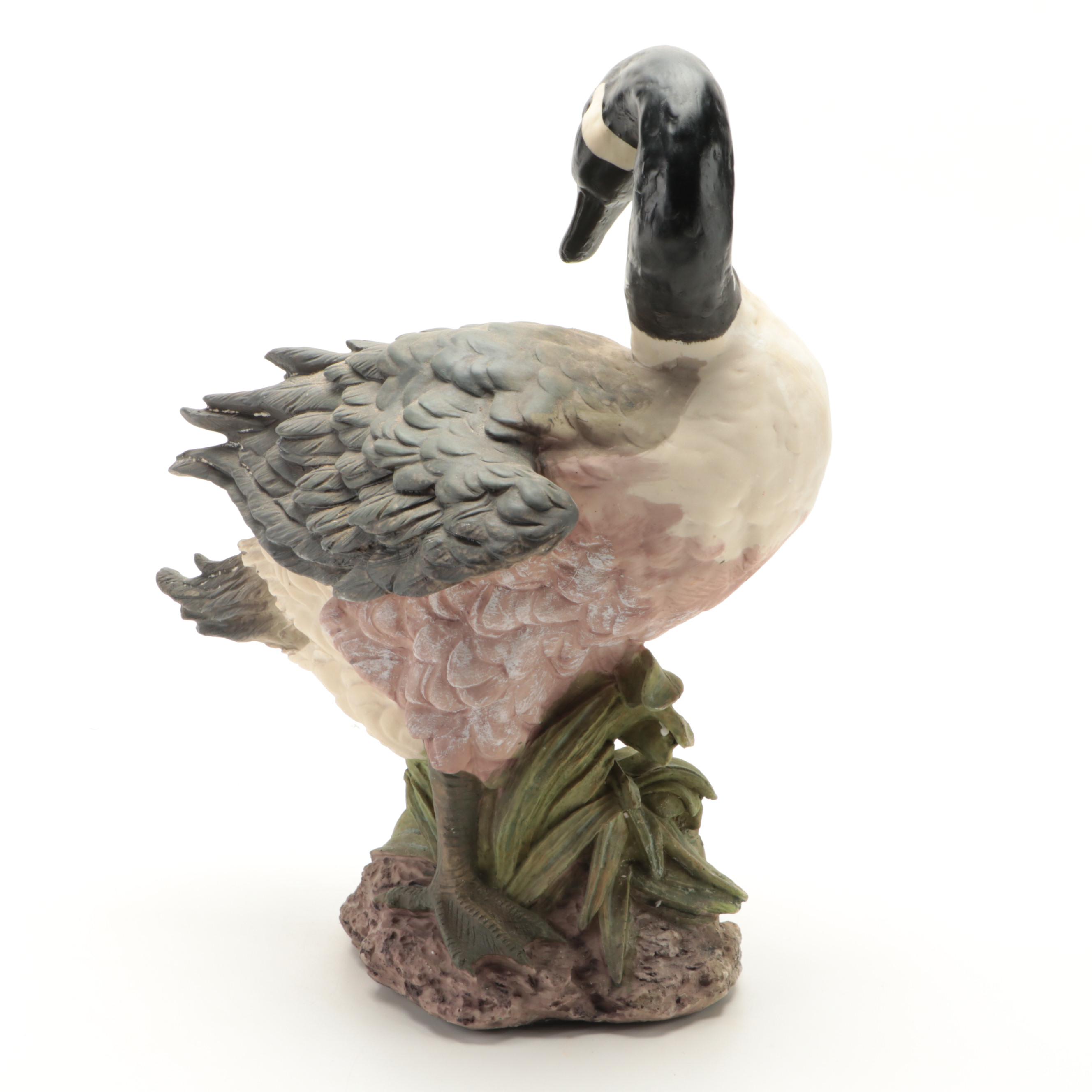 Painted Resin Goose Figurine