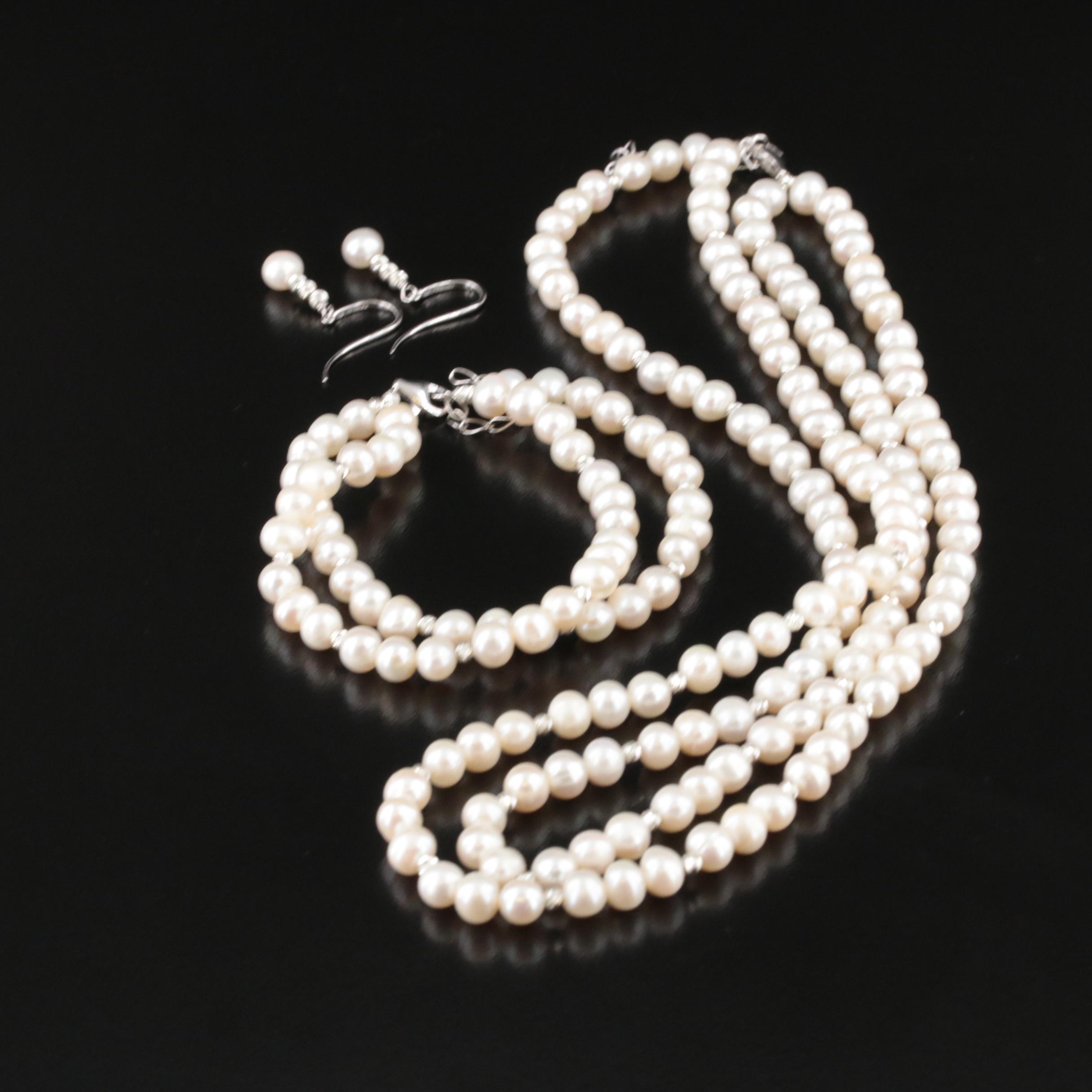 Sterling Pearl Jewelry Set