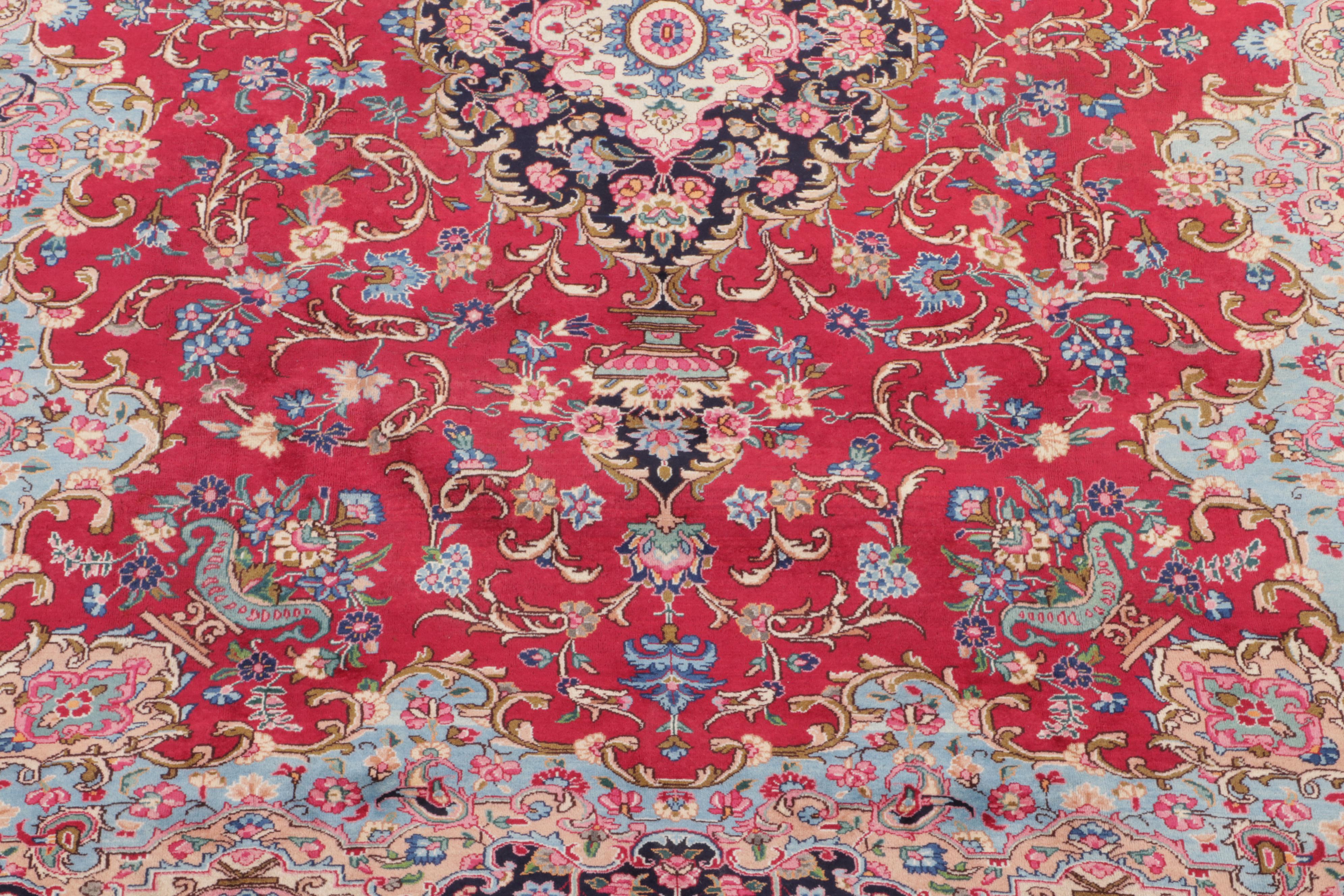 9'10 x 12'8 Hand-Knotted Persian Kerman Room Sized Rug