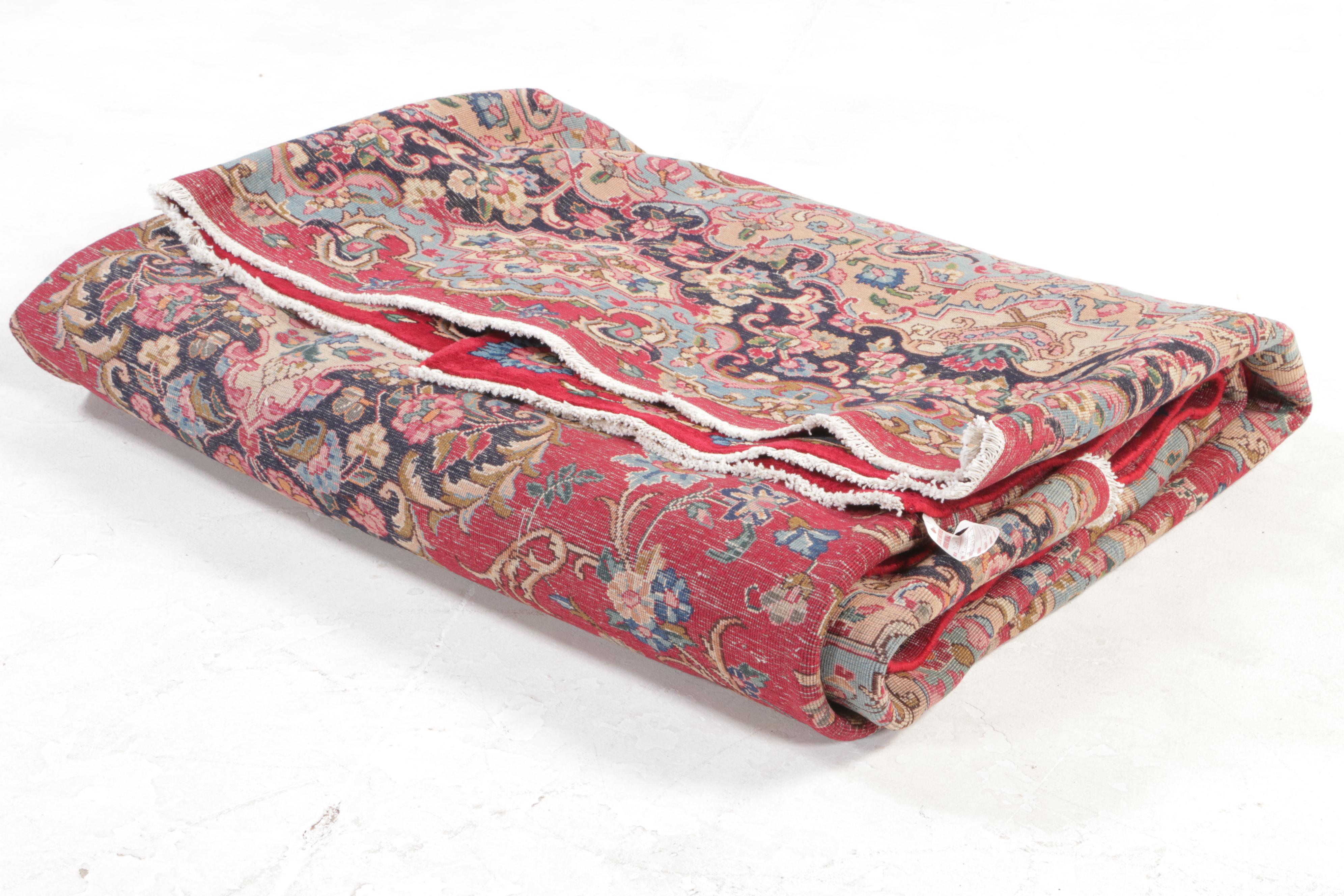 9'10 x 12'8 Hand-Knotted Persian Kerman Room Sized Rug