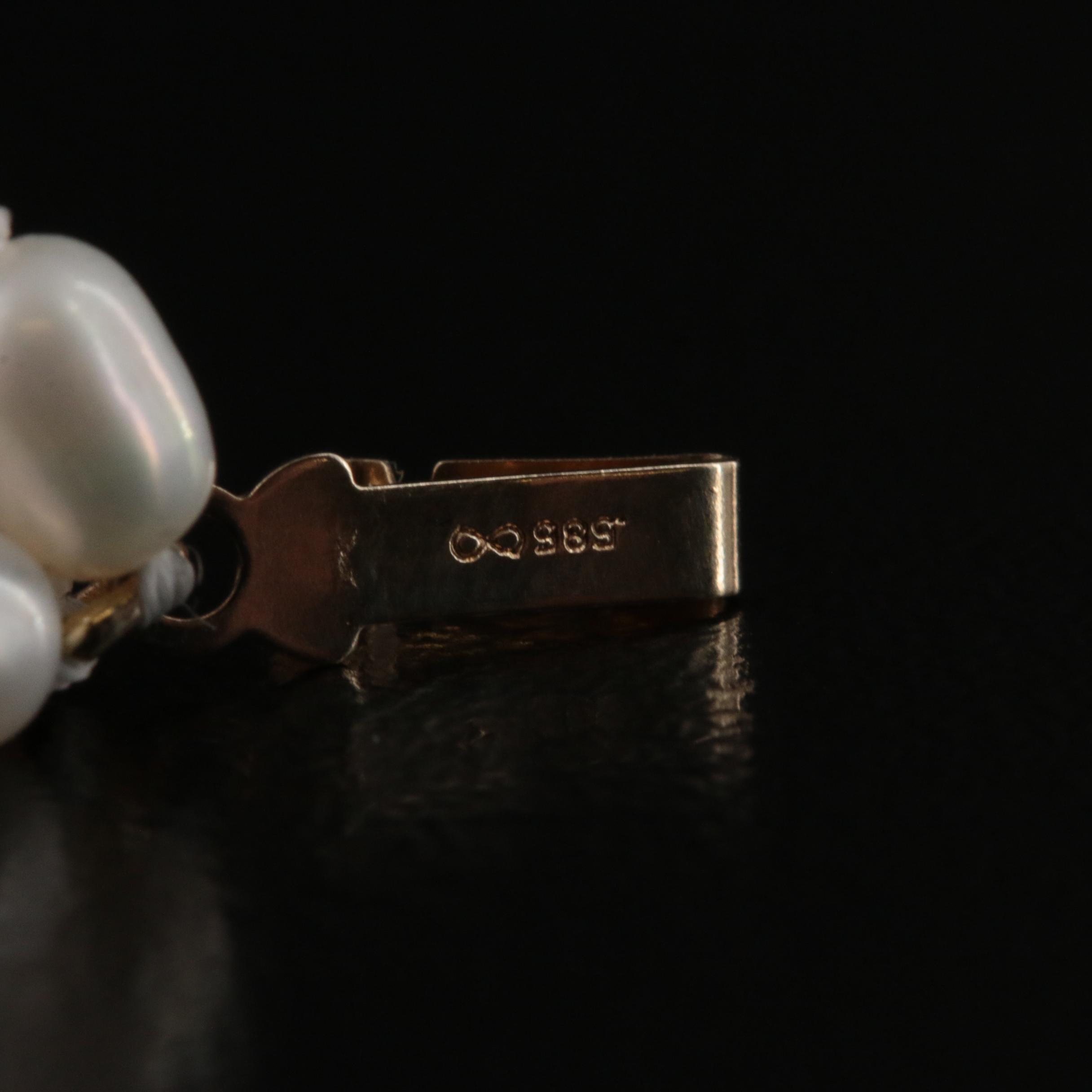 Pearl Triple Strand Bracelet with 14K Clasp