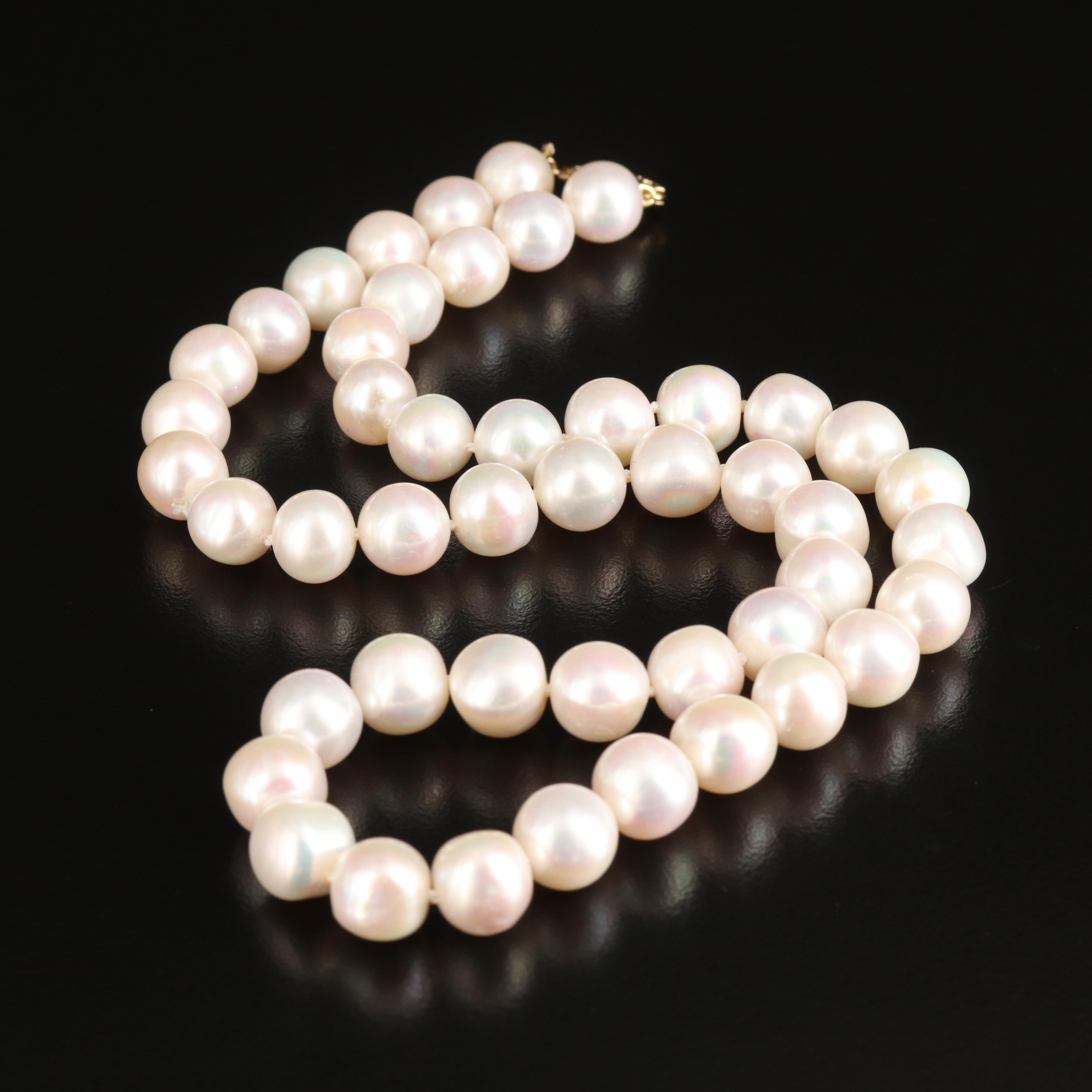 Pearl Necklace with 14K Clasp