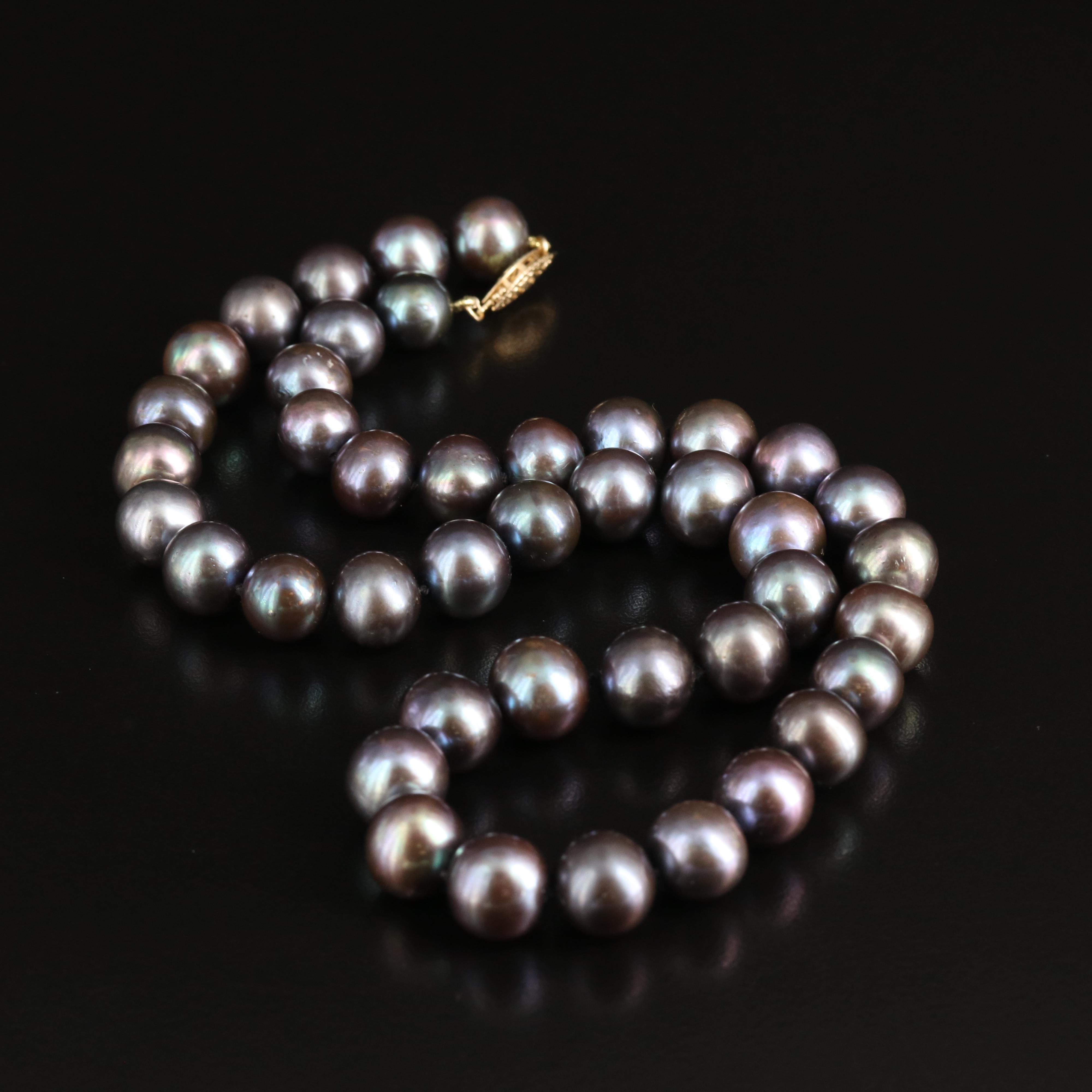 Semi-Baroque Pearl Necklace with 14K Clasp