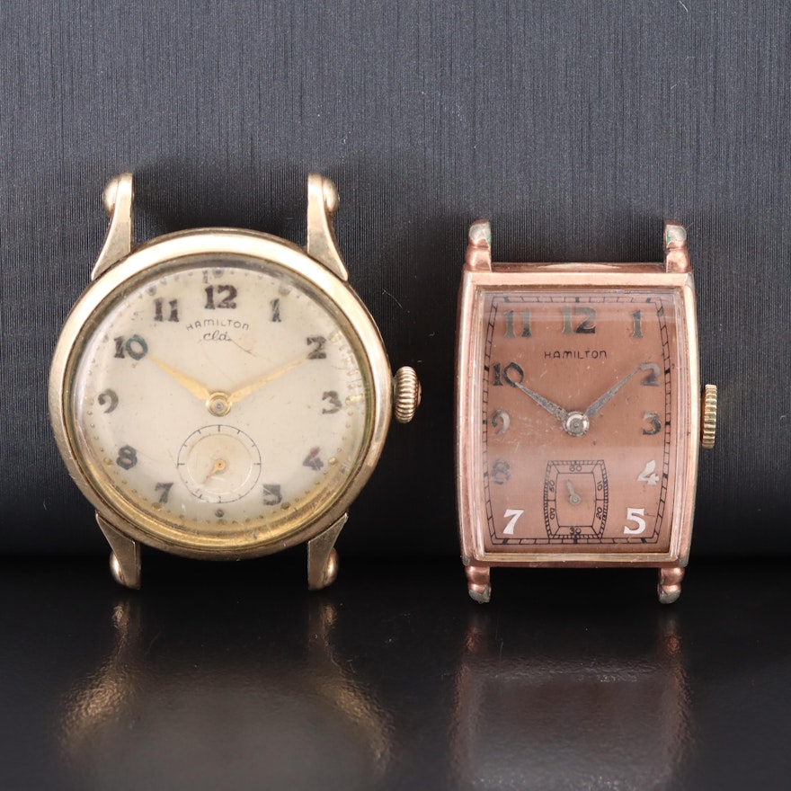 Pair of Vintage Hamilton Hand Wind Wristwatches