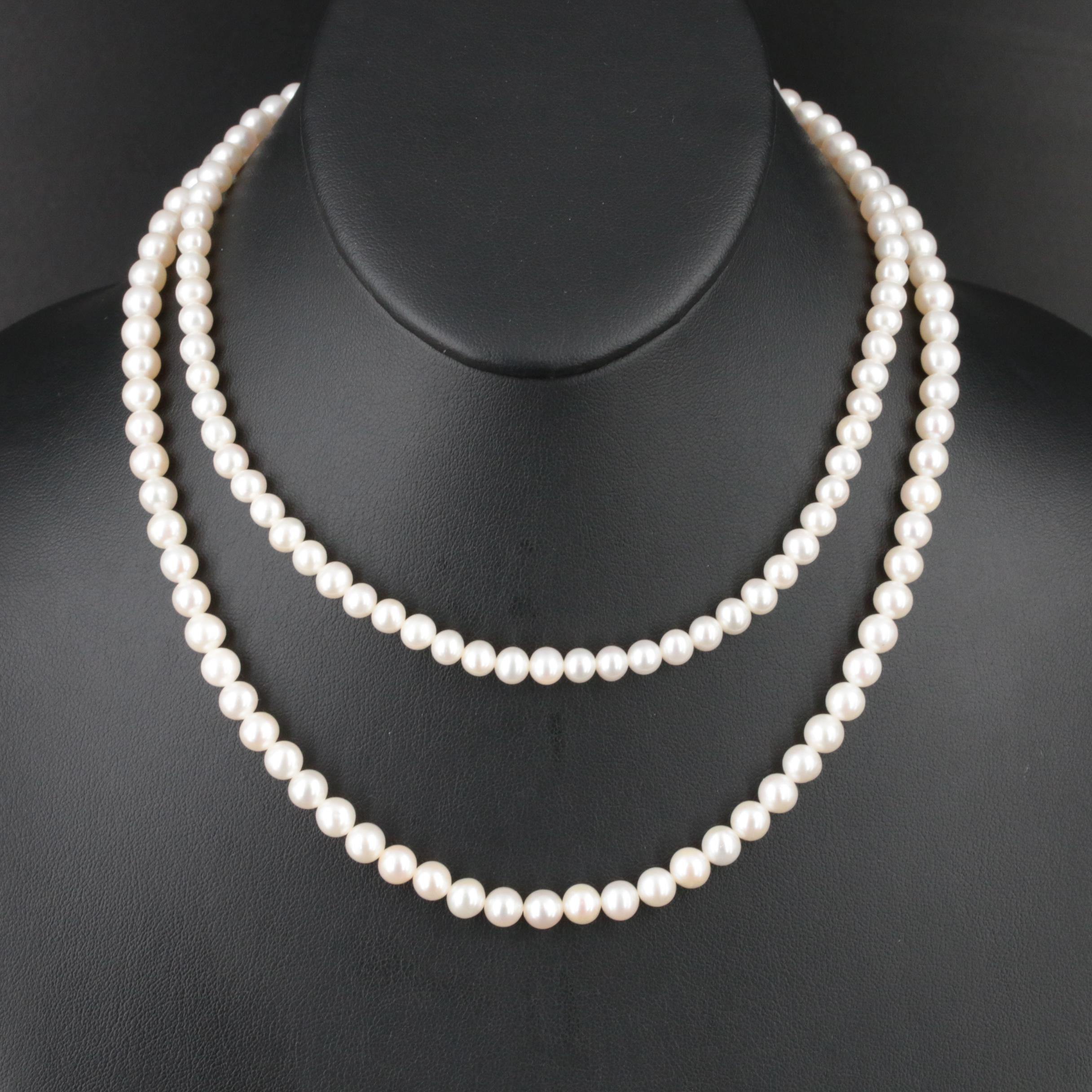 Pearl Necklaces with Sterling Clasps