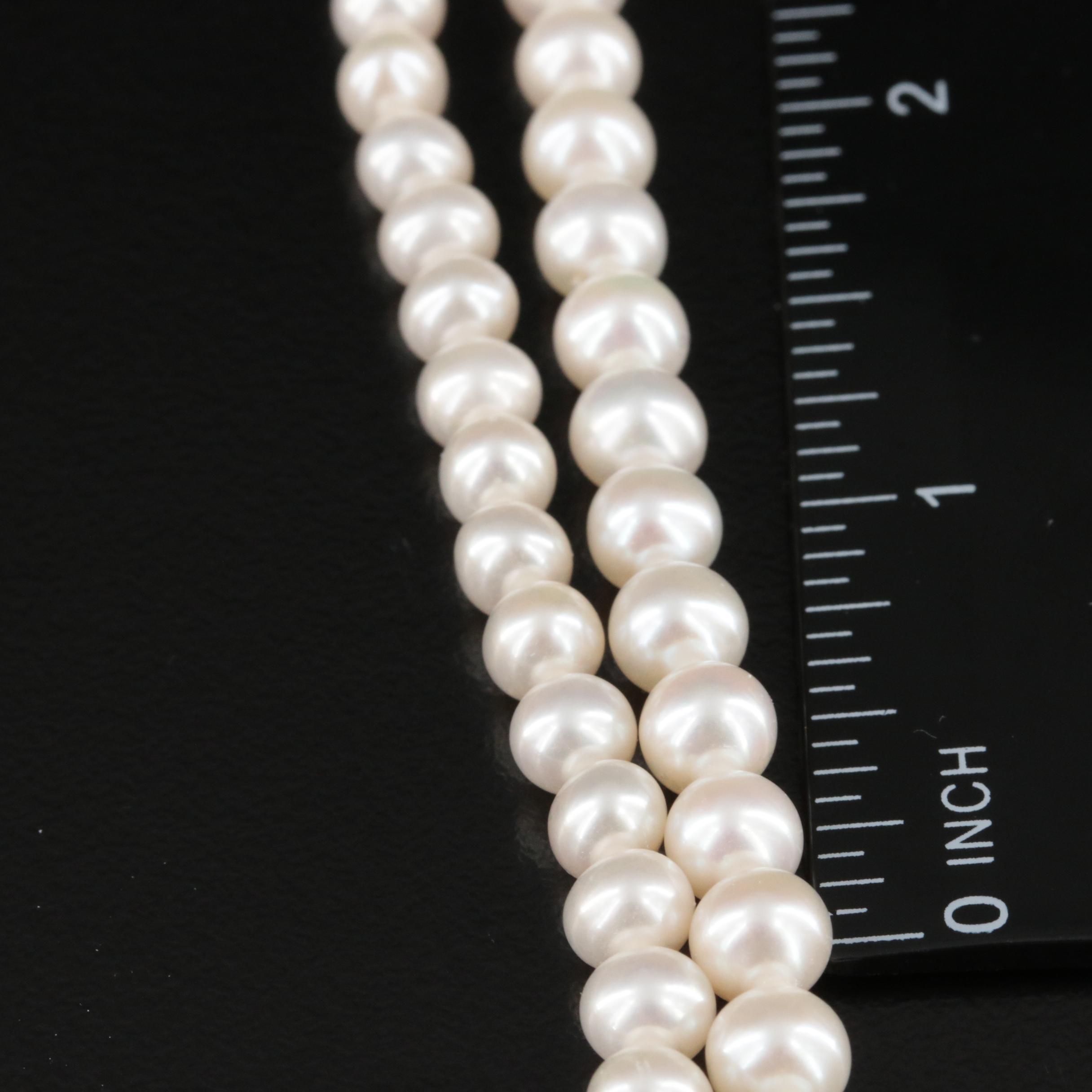 Pearl Necklaces with Sterling Clasps