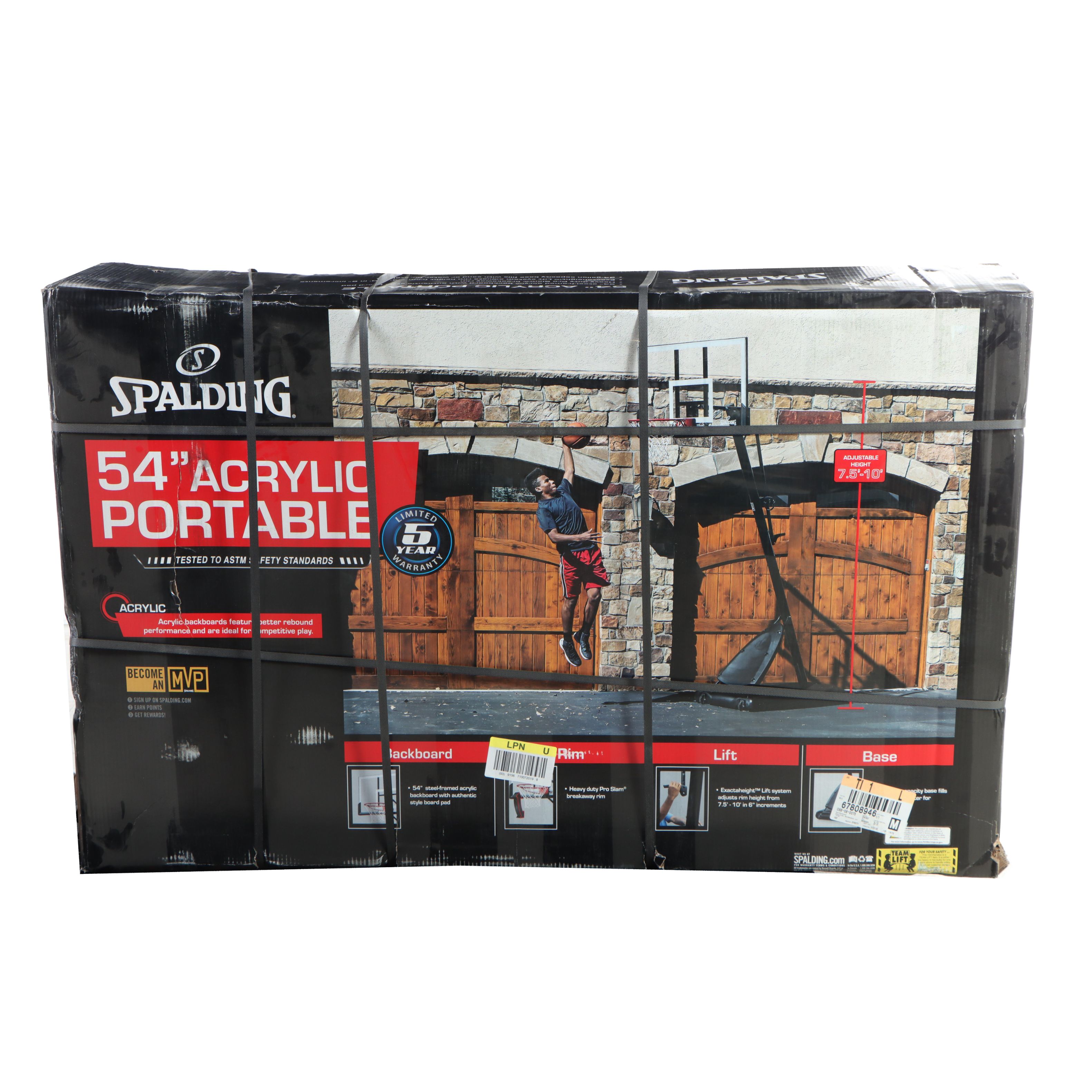Spalding 54" Acrylic Portable Basketball Hoop